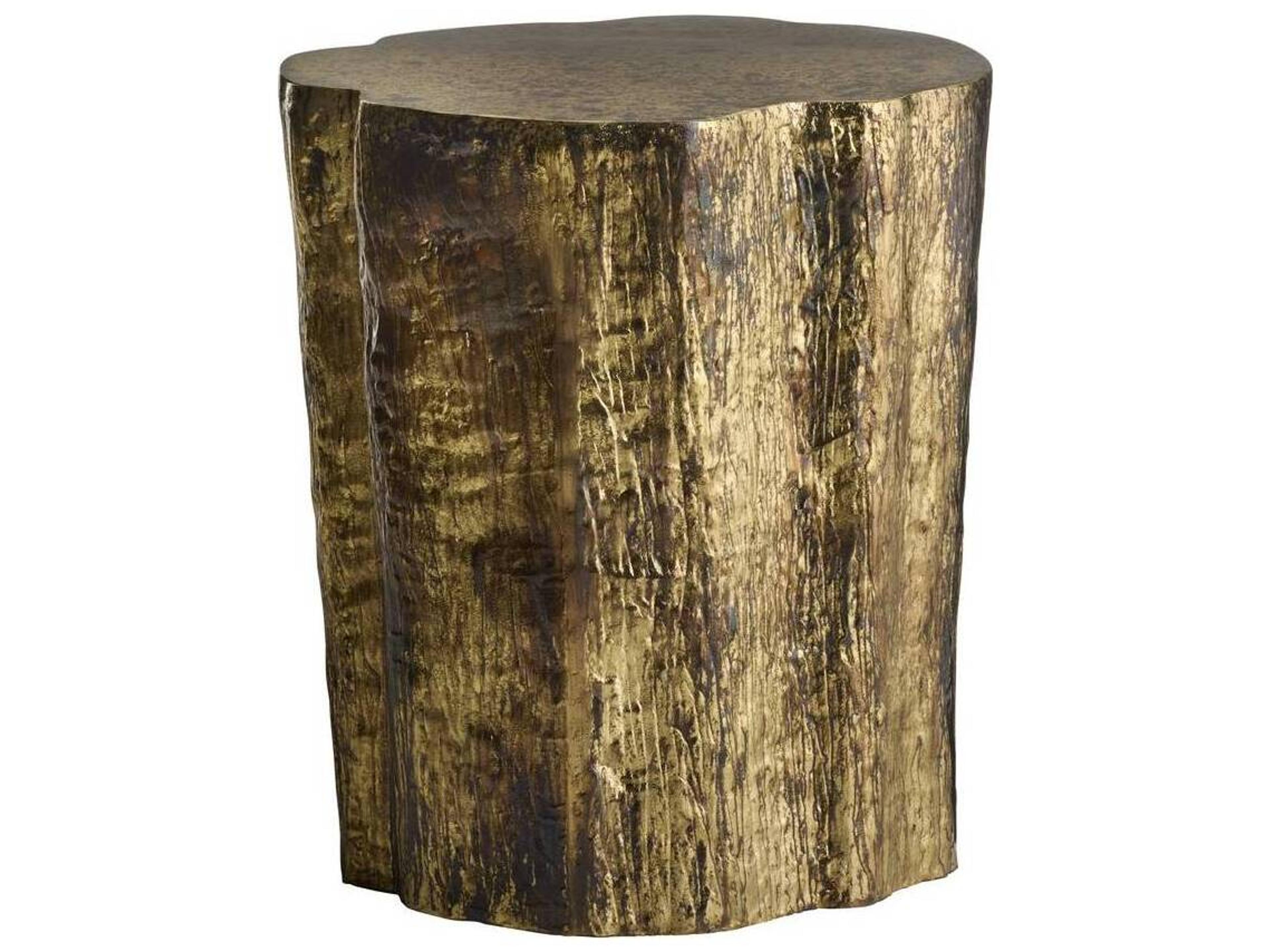 Arteriors Home Round Metal Distressed Antique Brass End Table