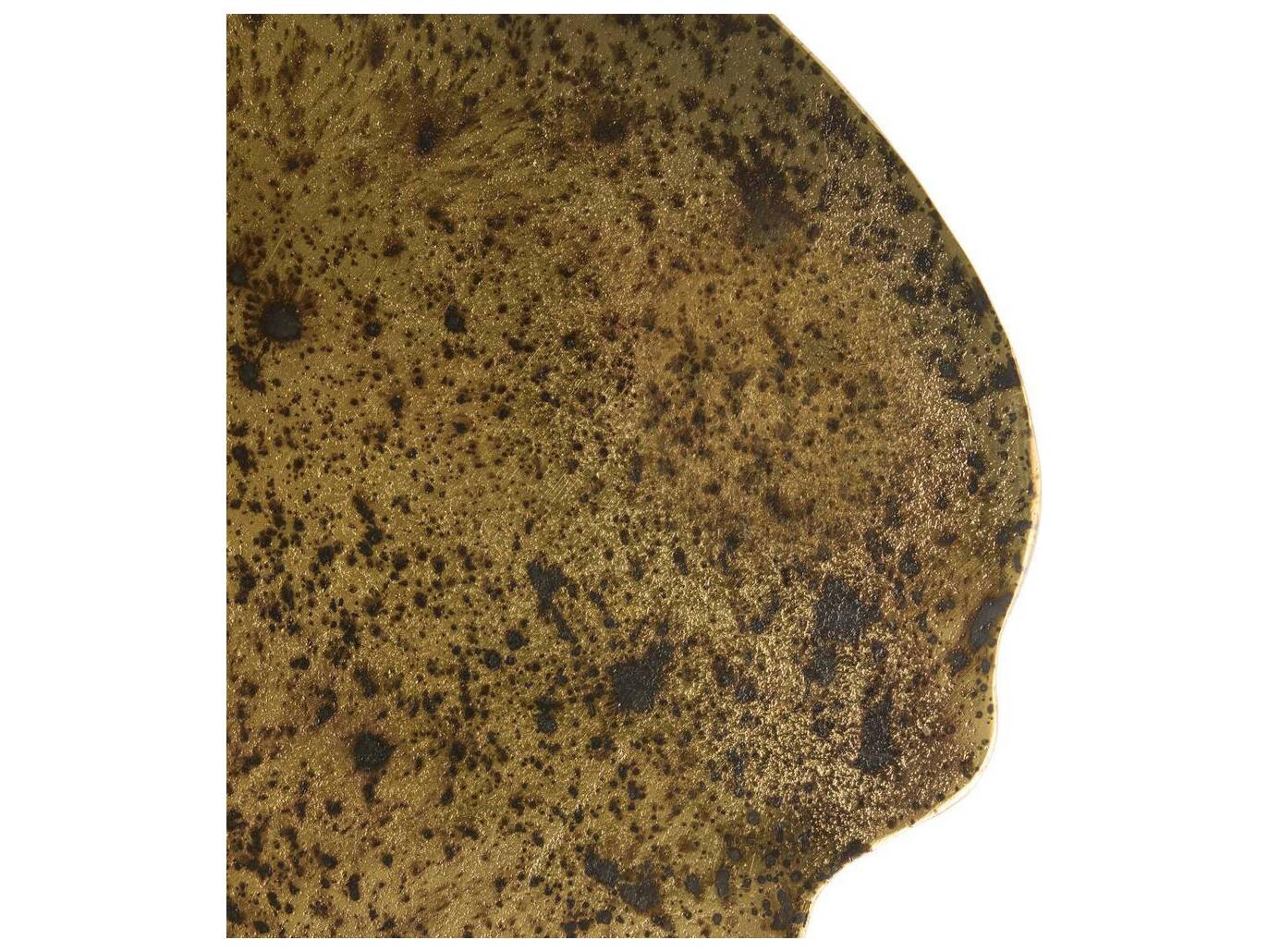 Arteriors Home Round Metal Distressed Antique Brass End Table