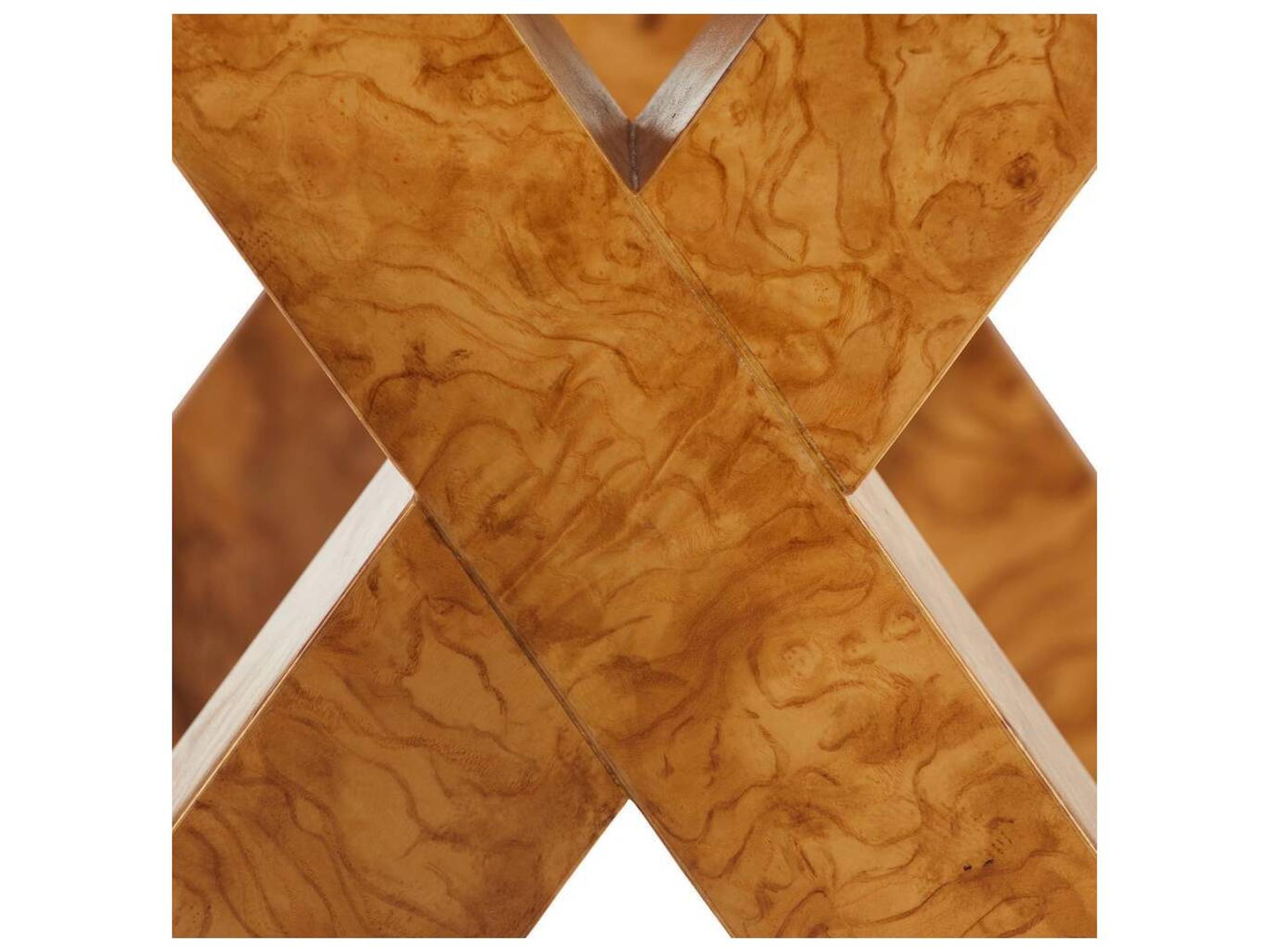 Arteriors Home Round Wood Blonde Burl Bronze Greer End Table