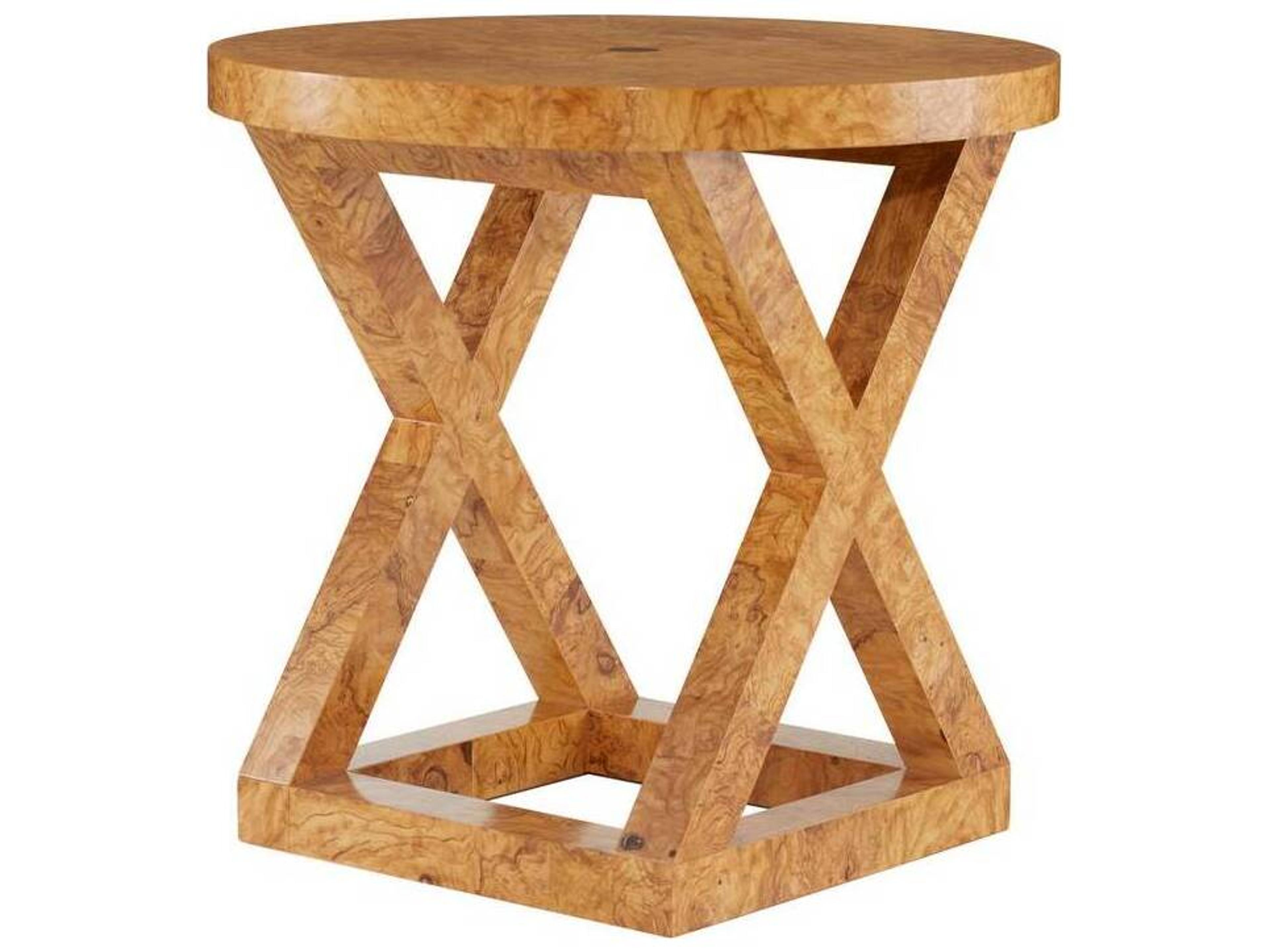 Arteriors Greer End Table Blonde Burl Modern Campaign Style