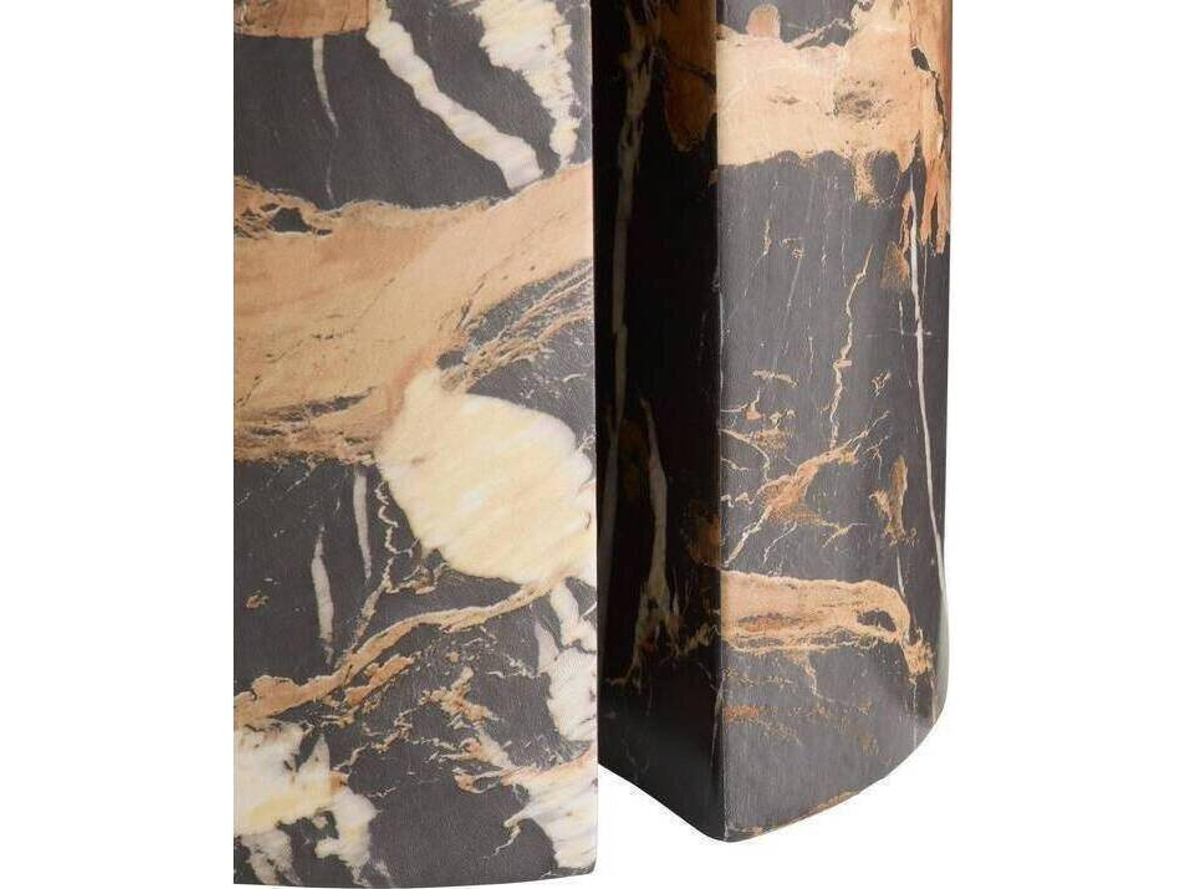 Arteriors Home Kopi Round Concrete Espresso & White Dark Toffee End Table