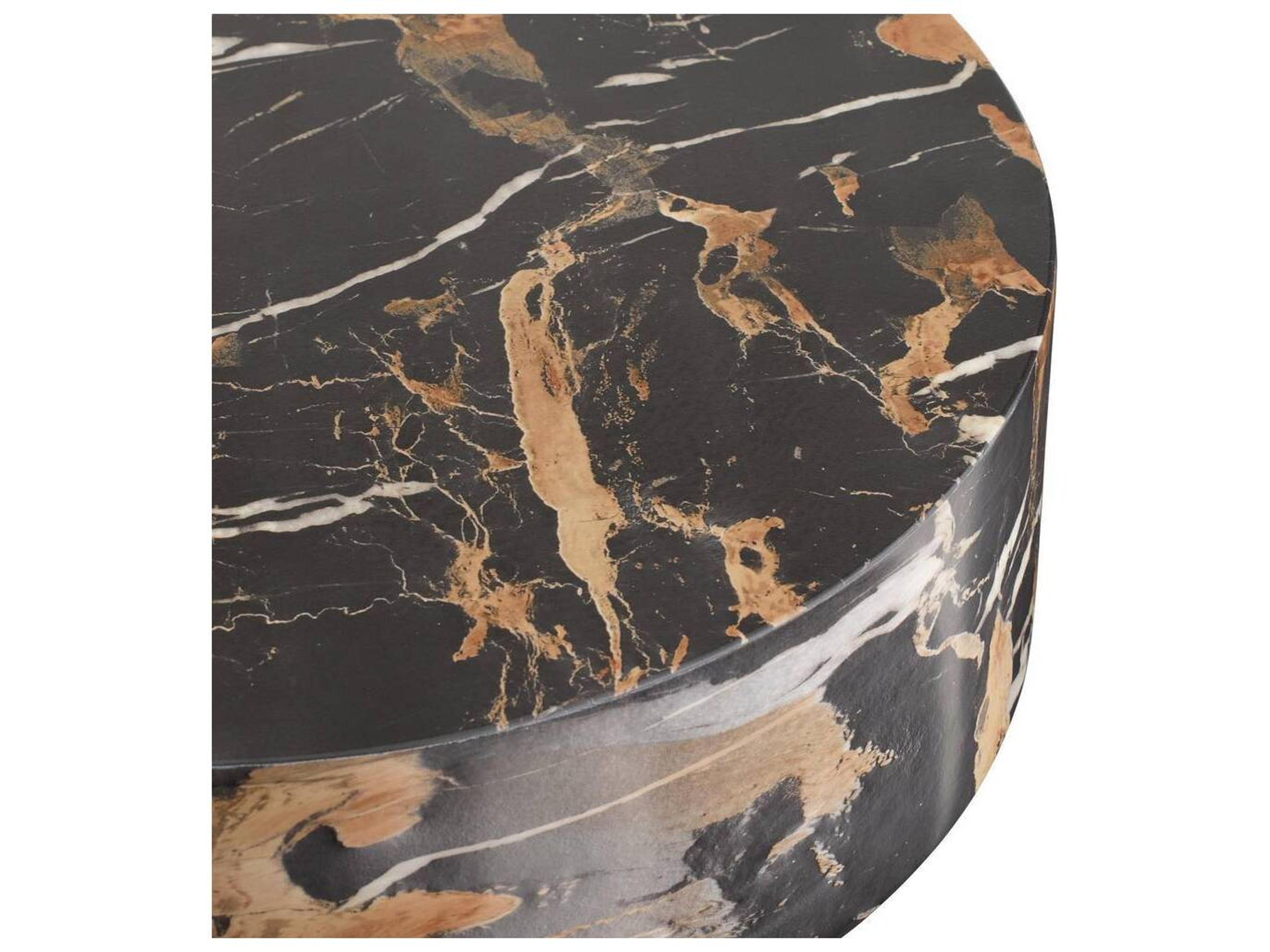 Arteriors Home Kopi Round Concrete Espresso & White Dark Toffee End Table