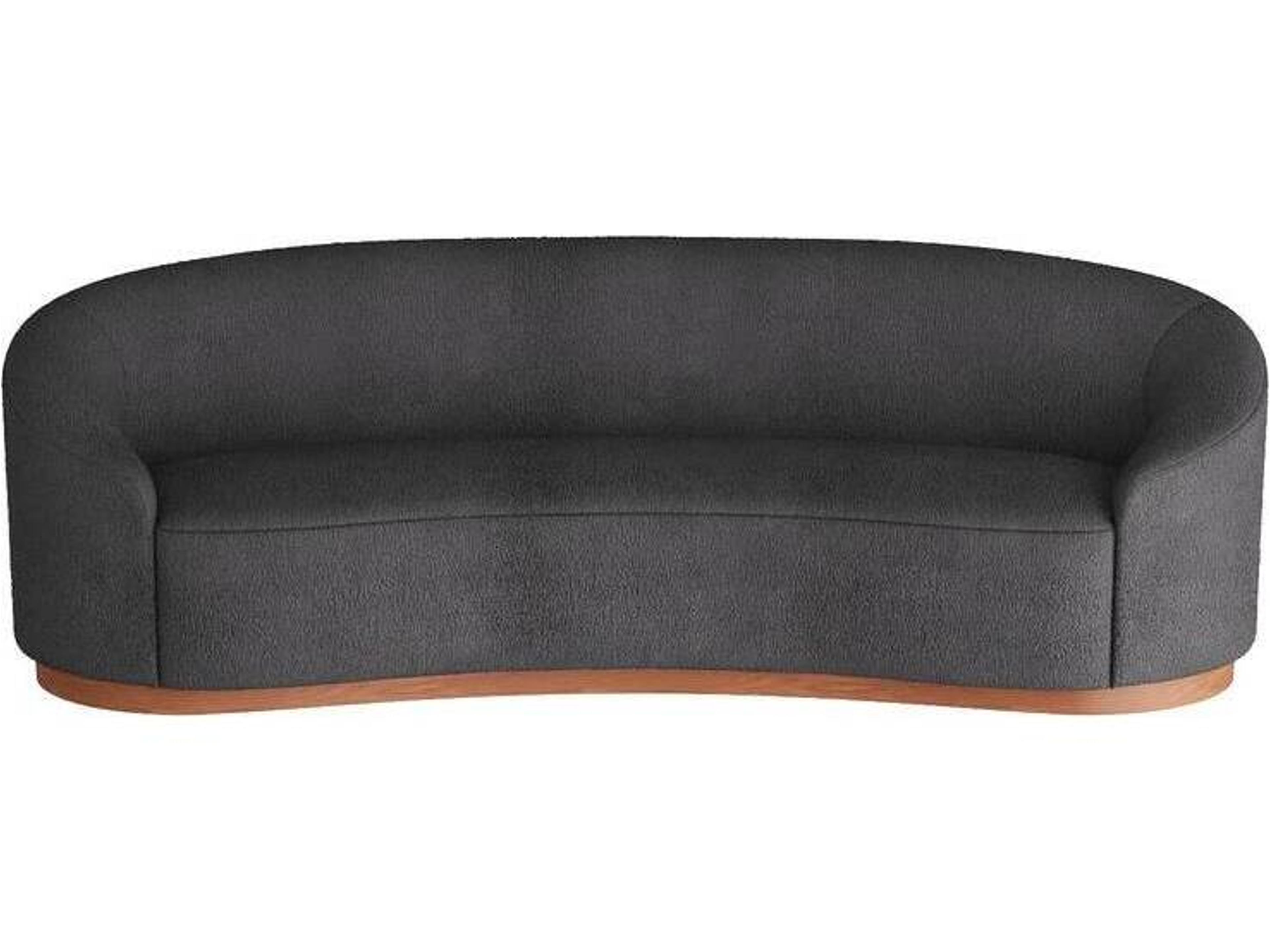 Arteriors Home Turner Charcoal White Oyster Black Upholstered Sofa