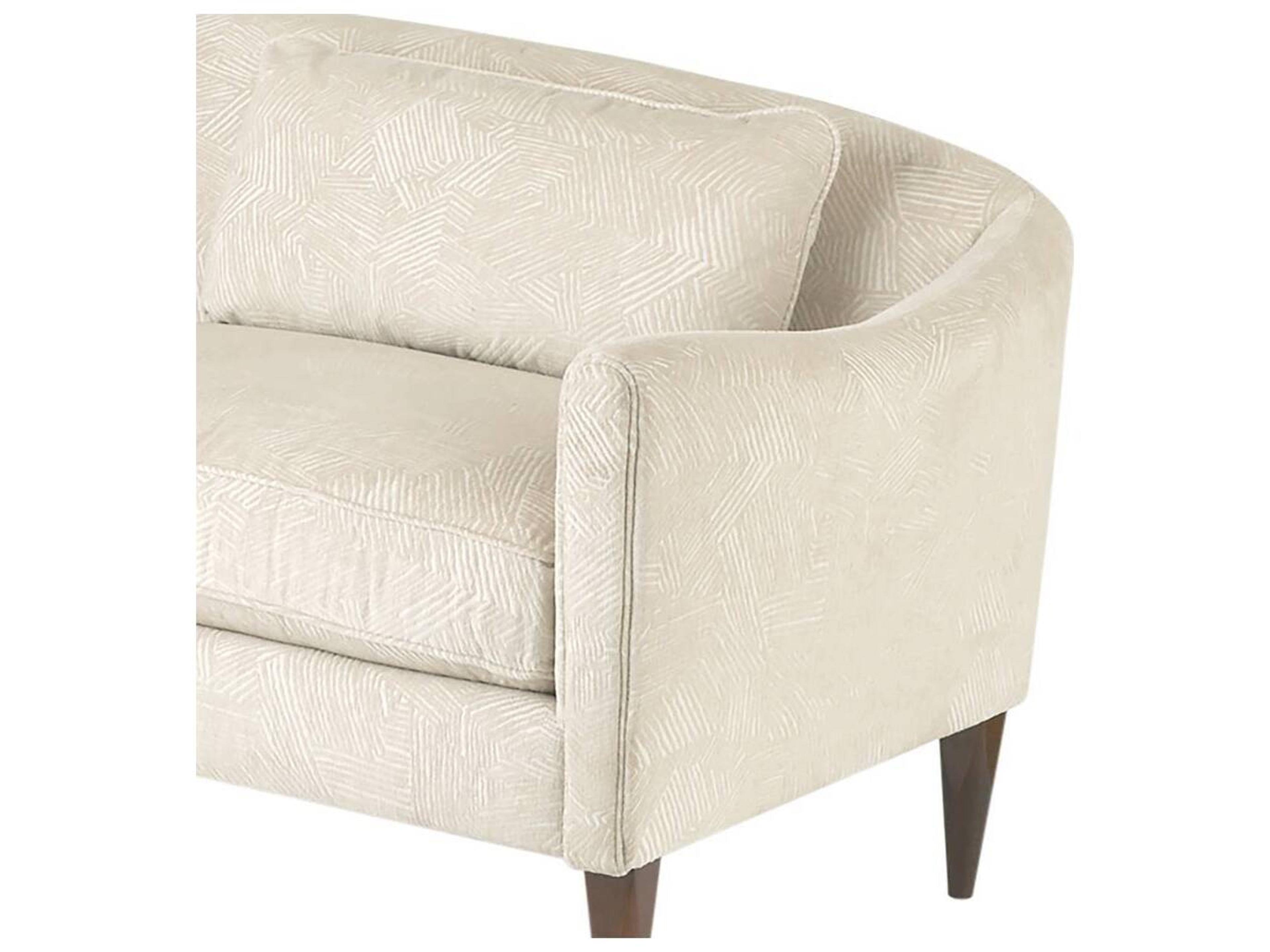 Arteriors Home Vincent Textured Ivory Dark Walnut Beige Upholstered Sofa