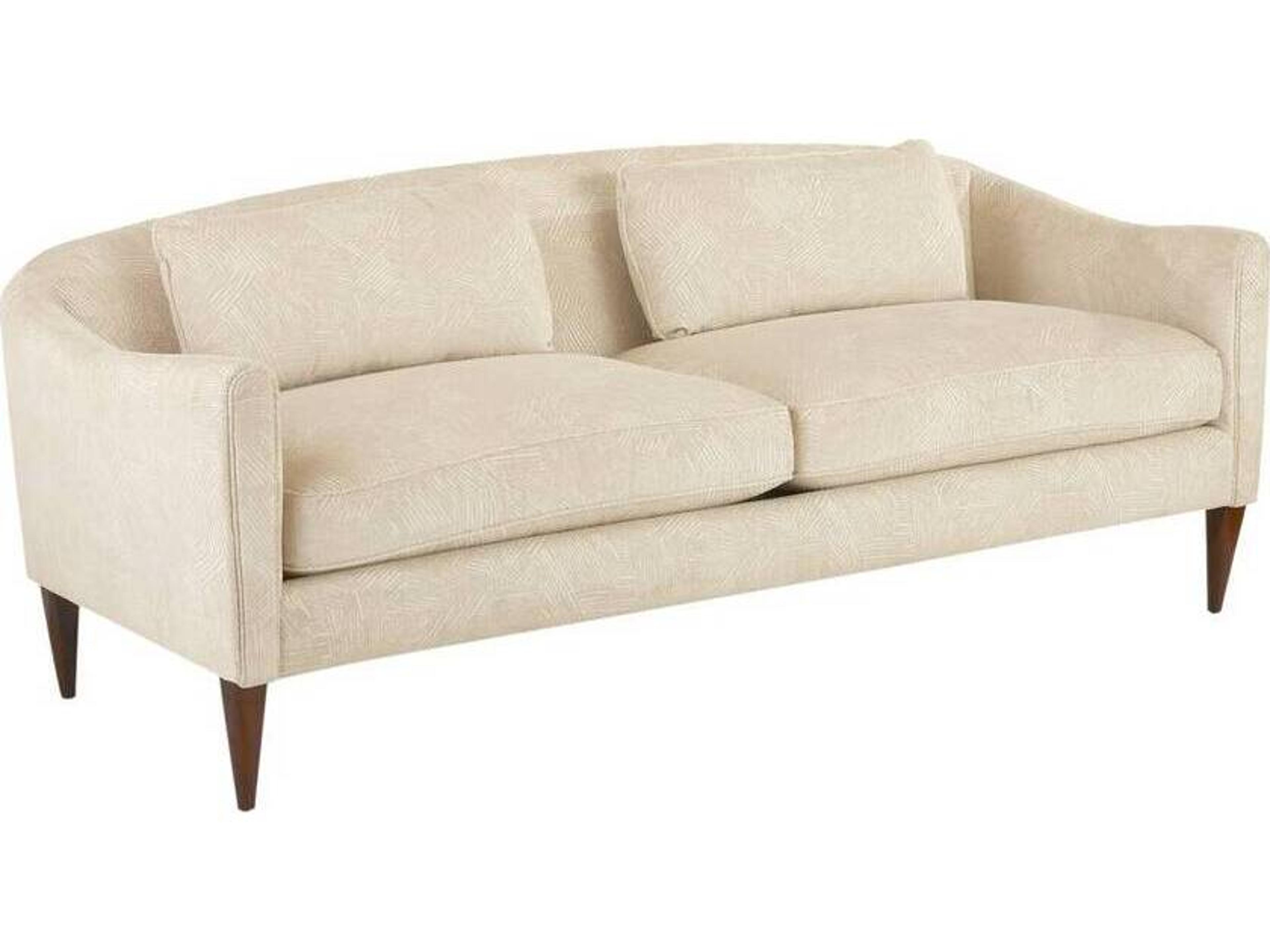 Arteriors Home Vincent Textured Ivory Dark Walnut Beige Upholstered Sofa