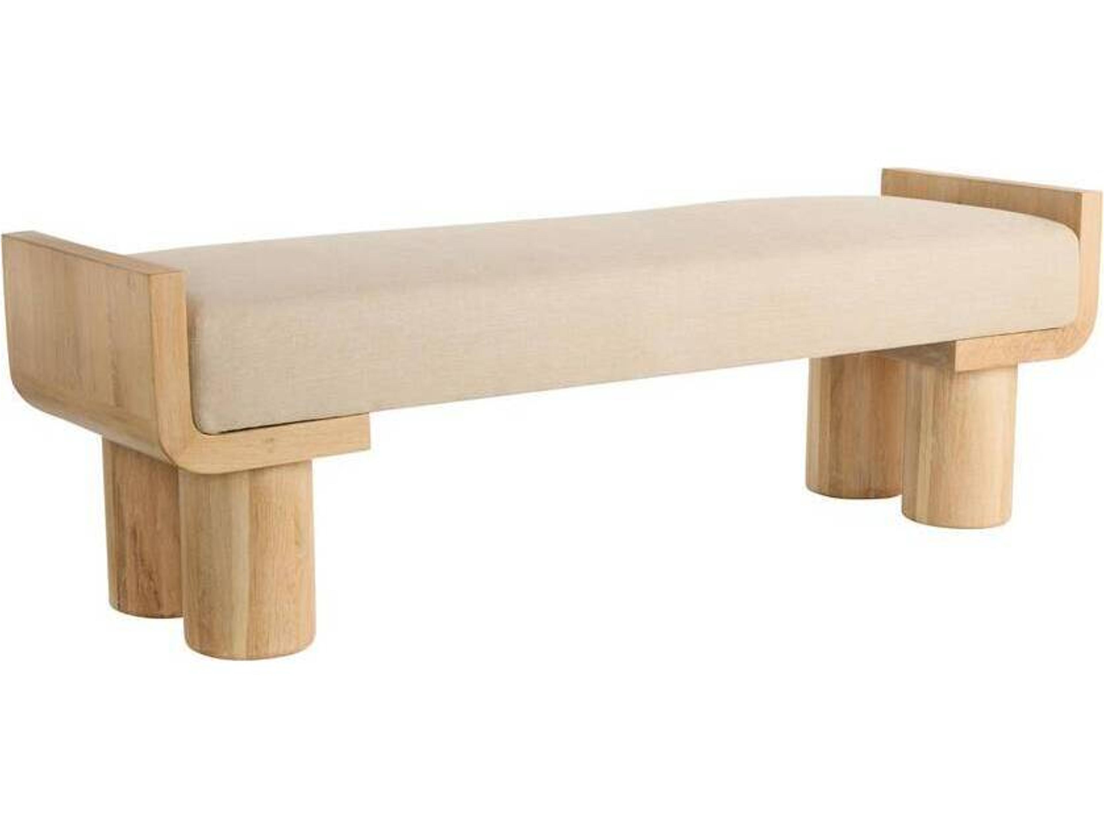Arteriors Home Wesley Natural Blonde Beige Upholstered Accent Bench
