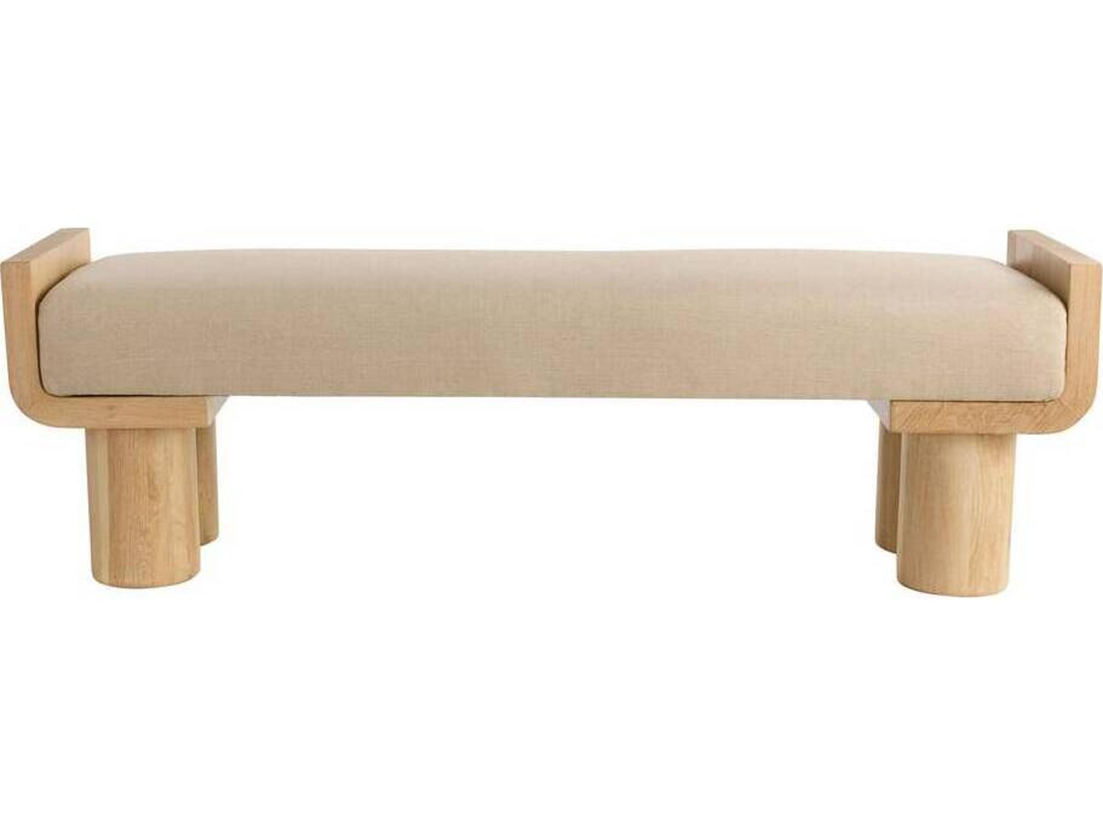 Wesley Bench Natural Linen Upholstered