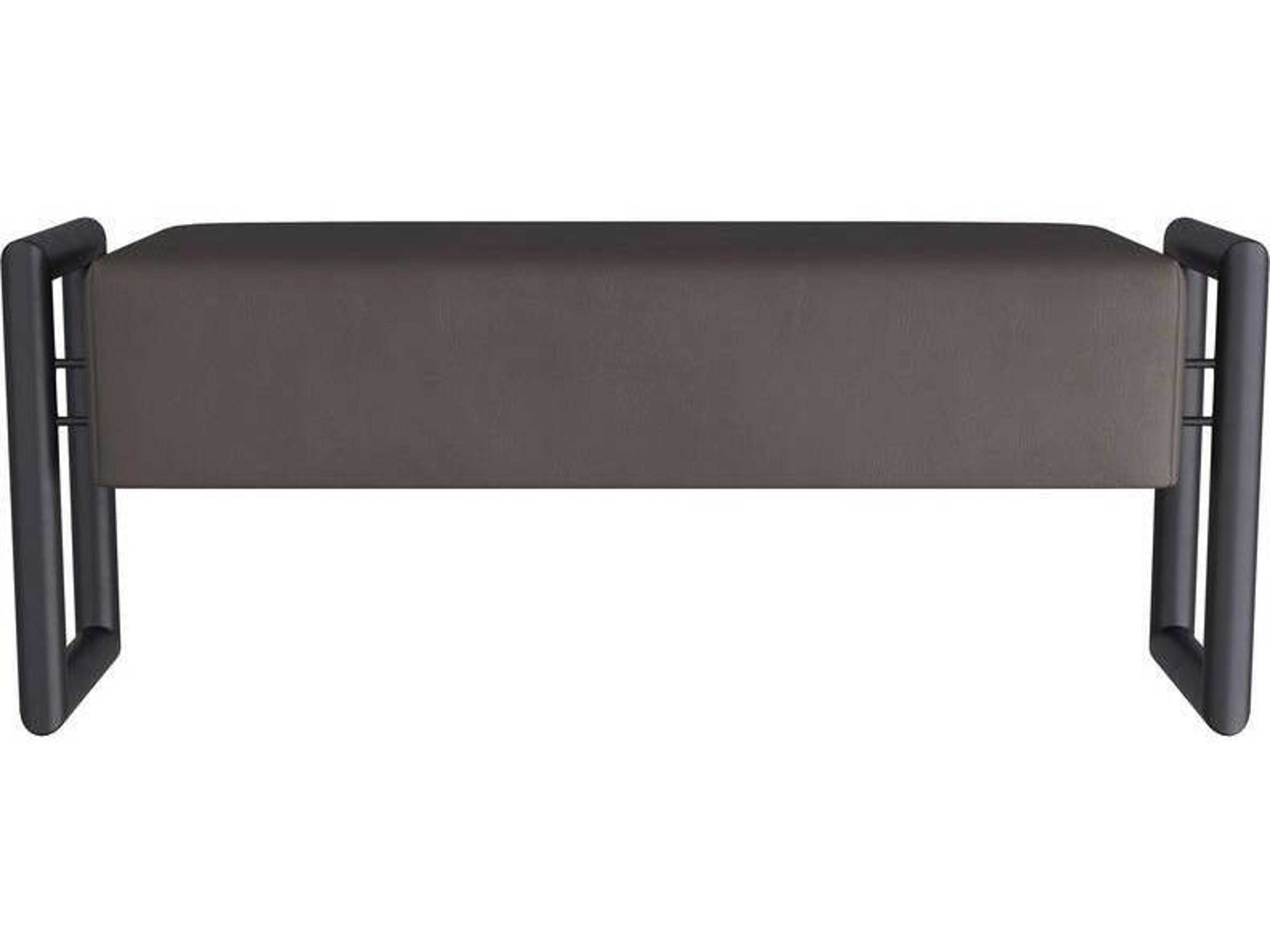 Arteriors Home Willcox Dim Gray Blackened Bronze Leather Accent Bench