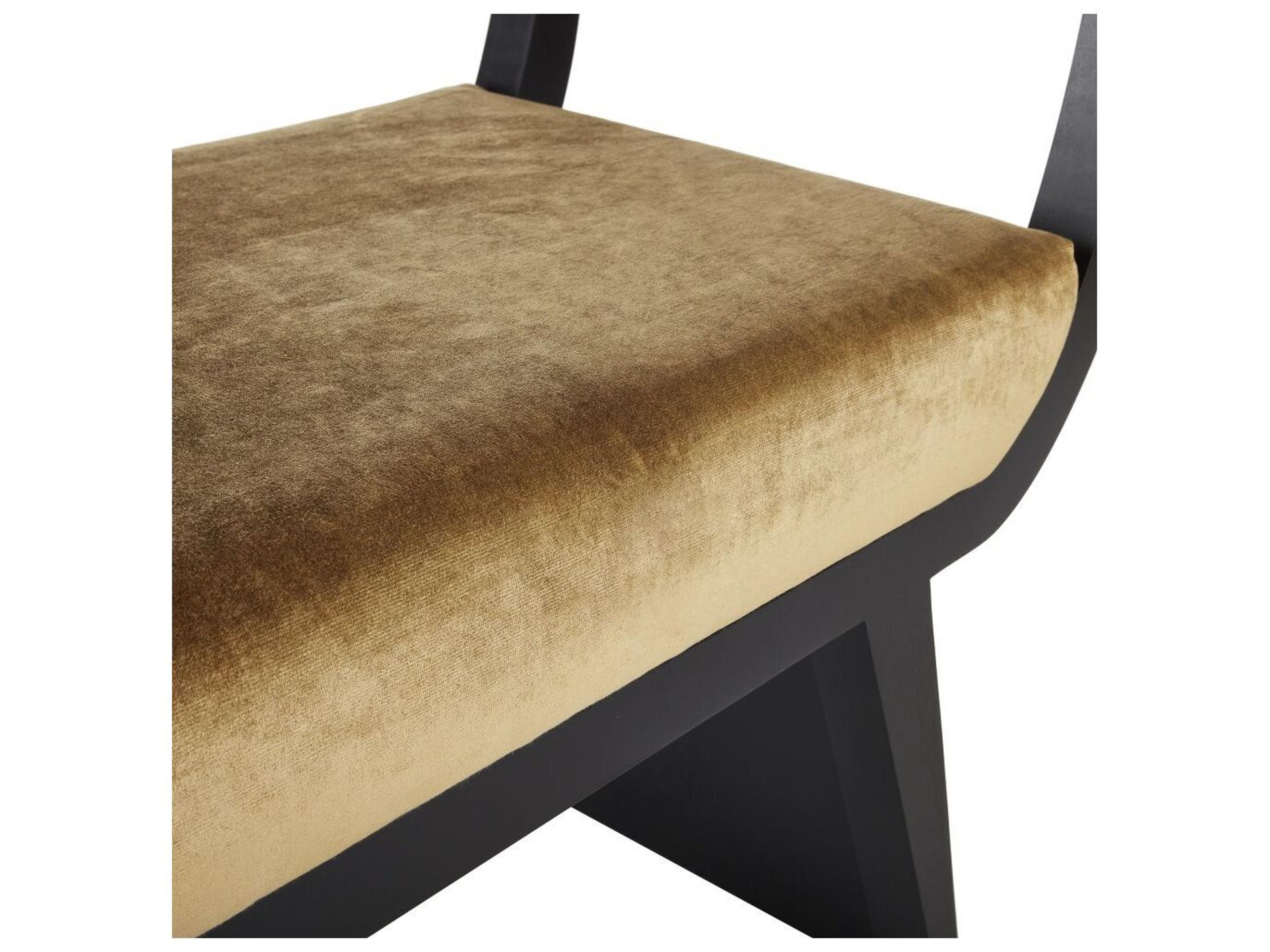 Arteriors Home Winston Harvest Ebony Black Velvet Upholstered Accent Bench