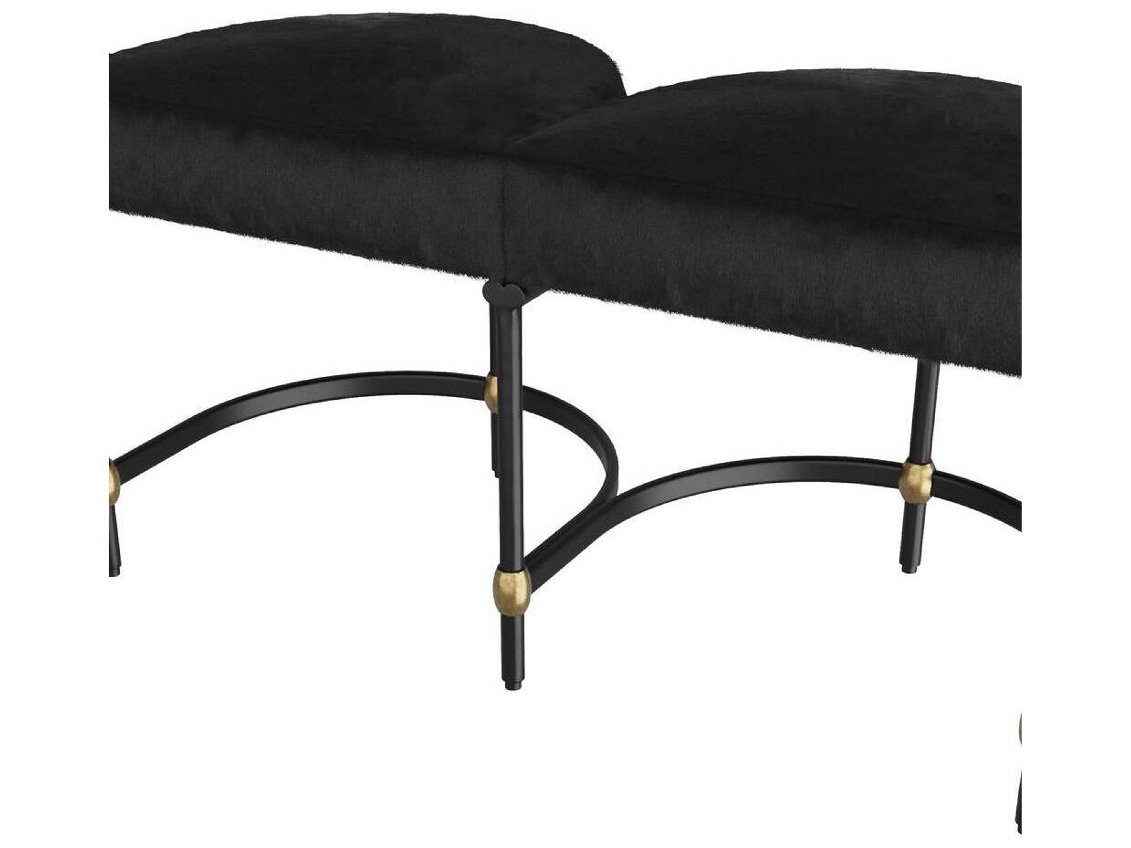Arteriors Home Blaire Black Blackened Bronze Leather Accent Bench