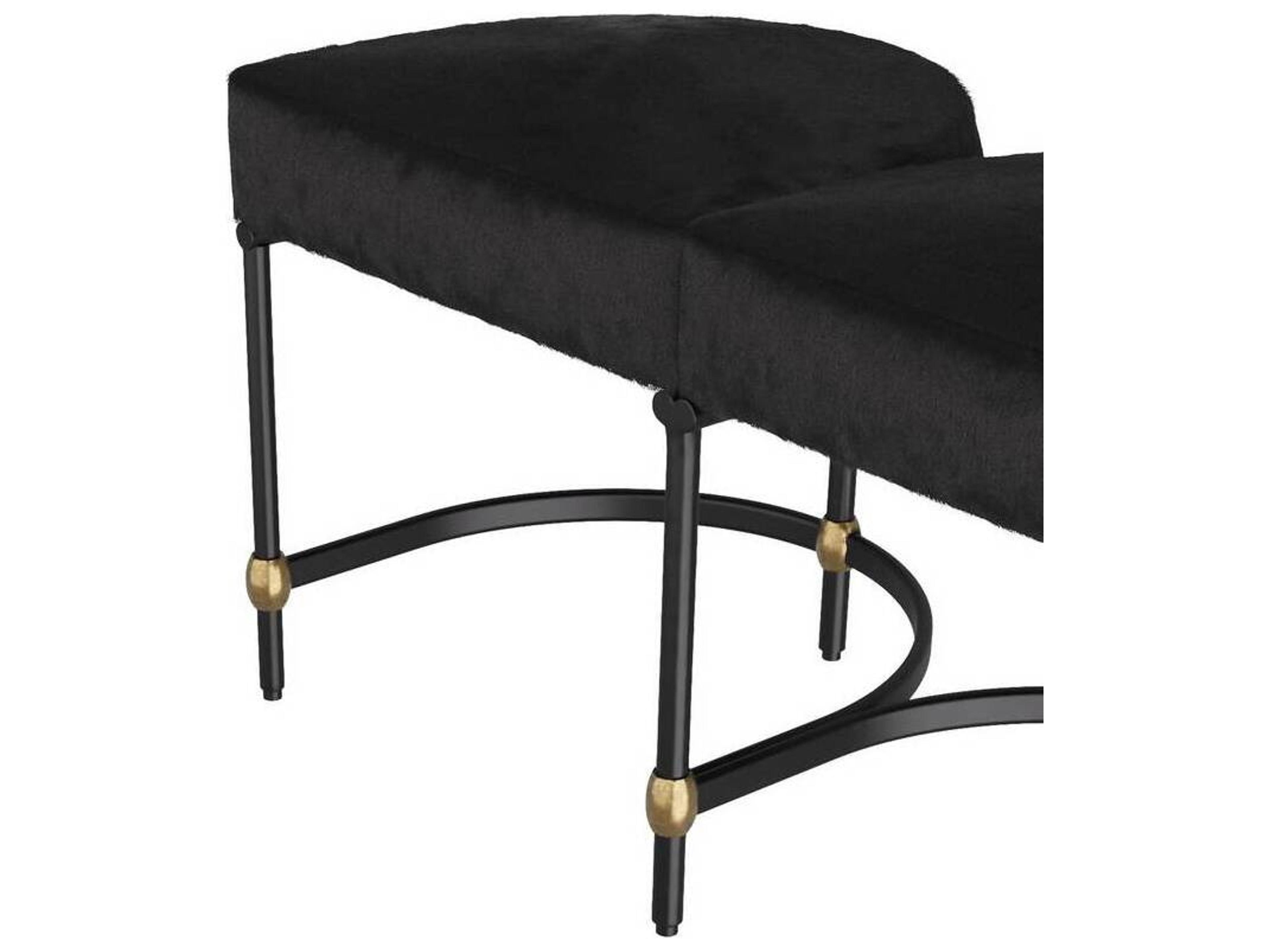 Arteriors Home Blaire Black Blackened Bronze Leather Accent Bench