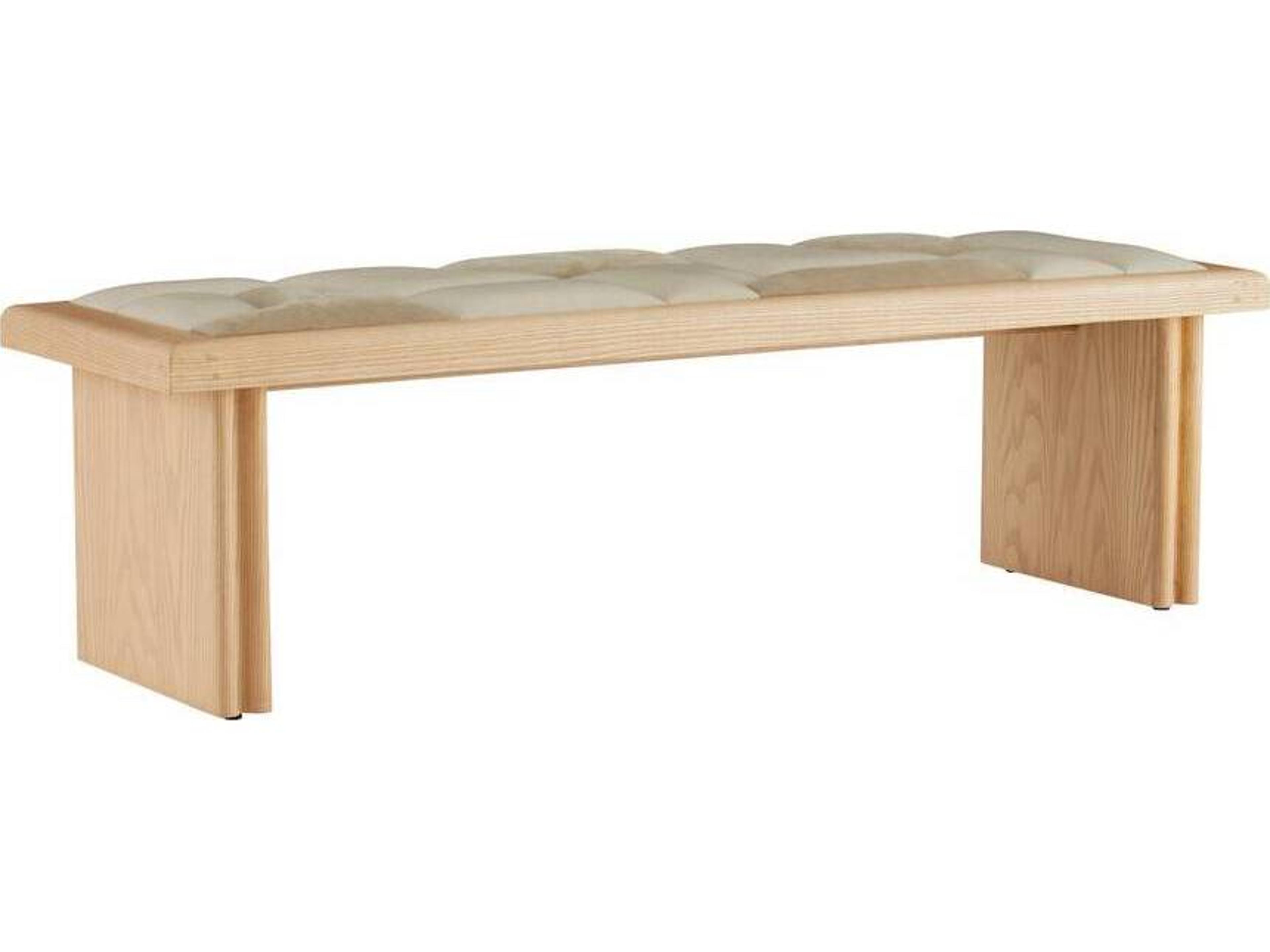 Arteriors Home Fairfield Greige Taupe Beige Leather Accent Bench