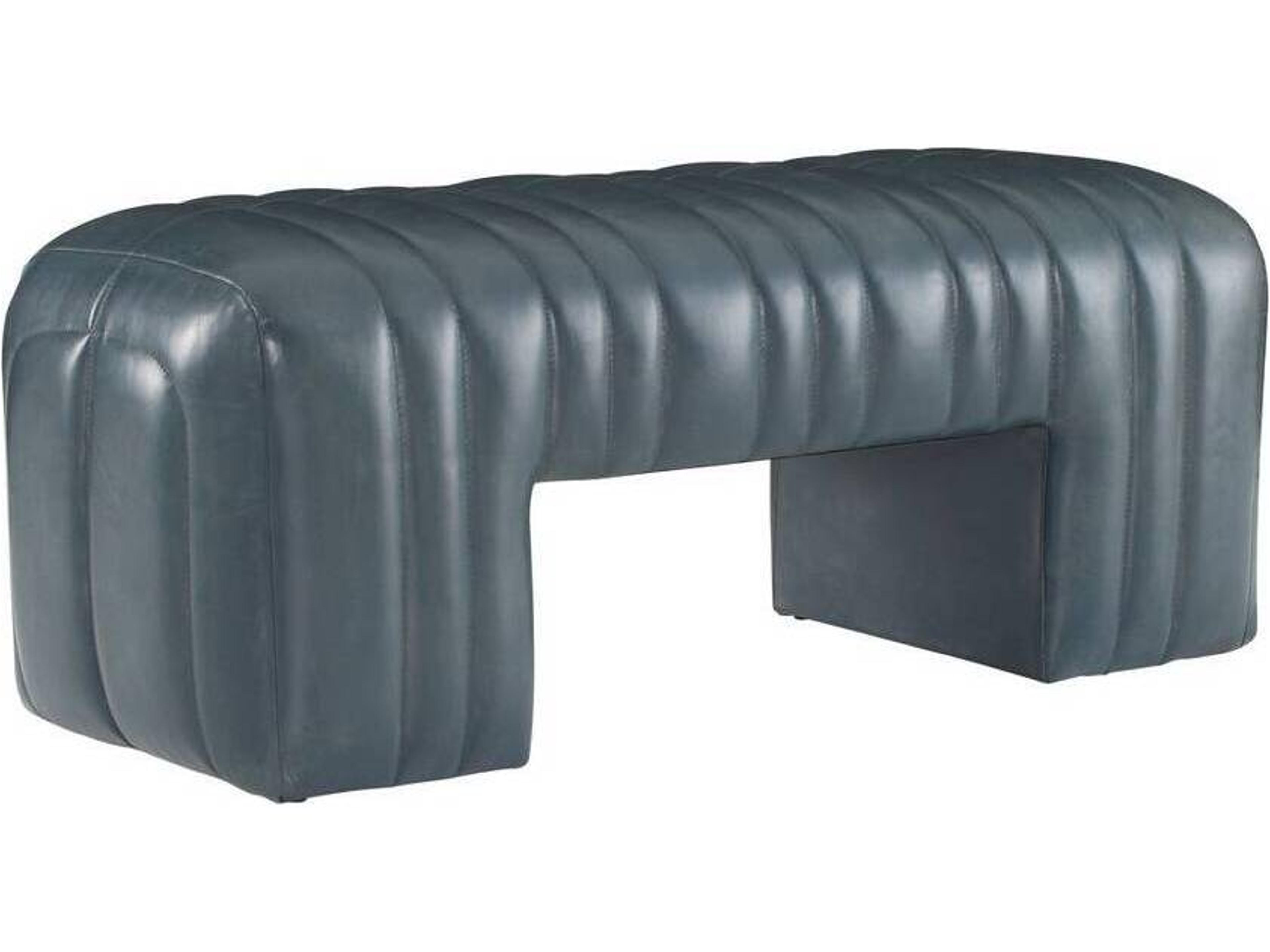 Arteriors Home Hastings Distressed Storm Gray Leather Accent Bench