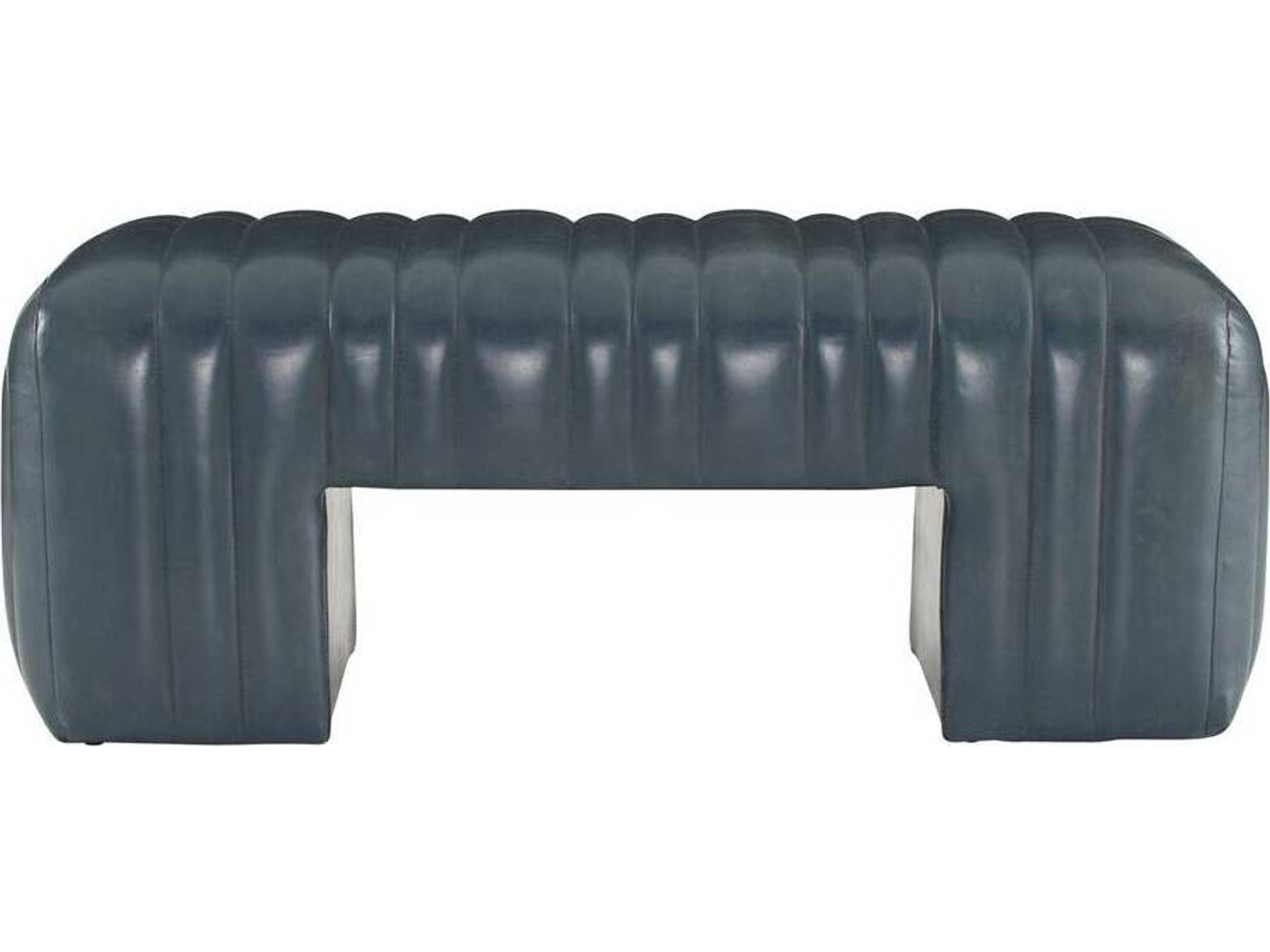 Hastings Leather Bench in Distressed Storm