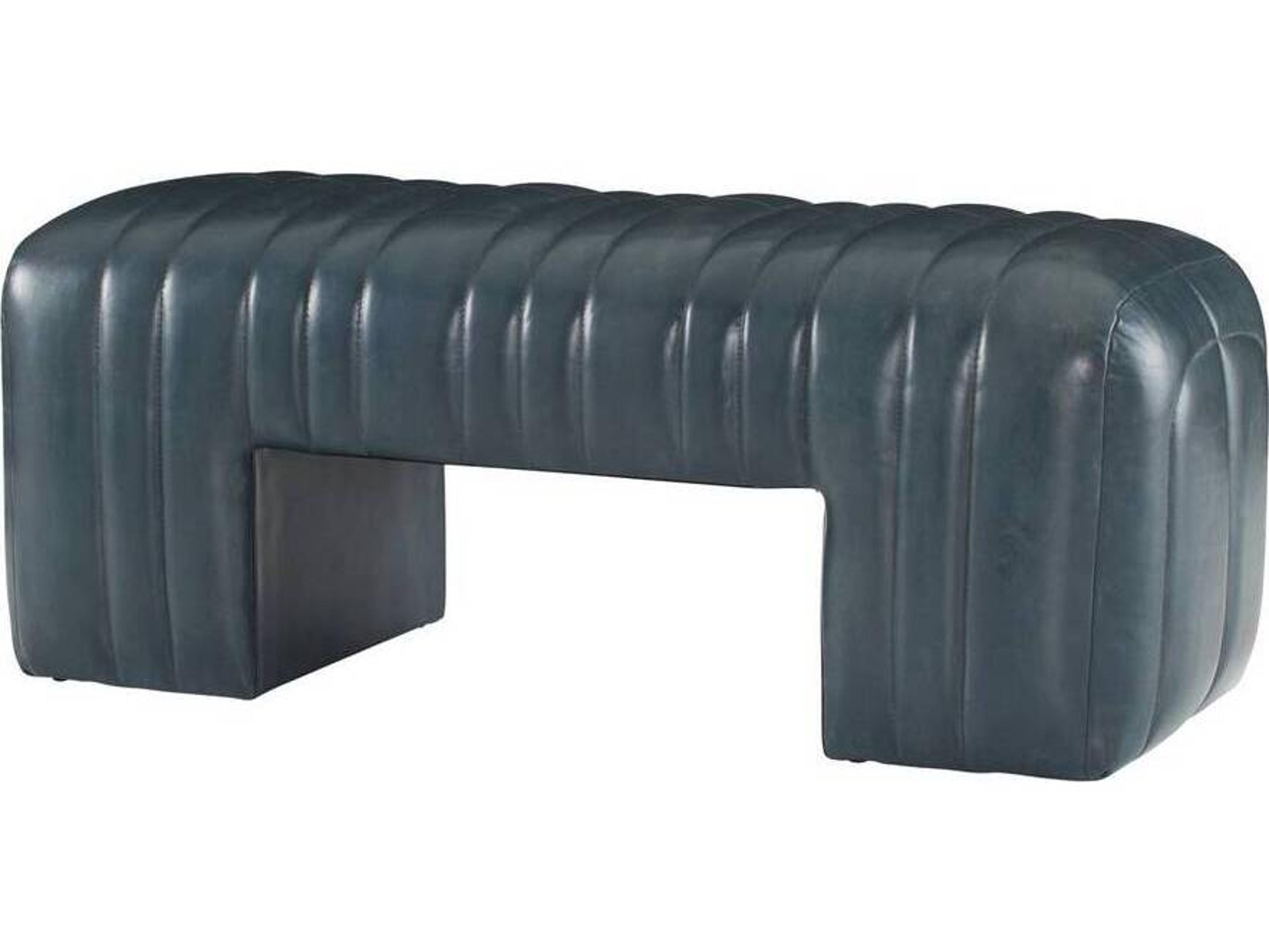 Arteriors Home Hastings Distressed Storm Gray Leather Accent Bench