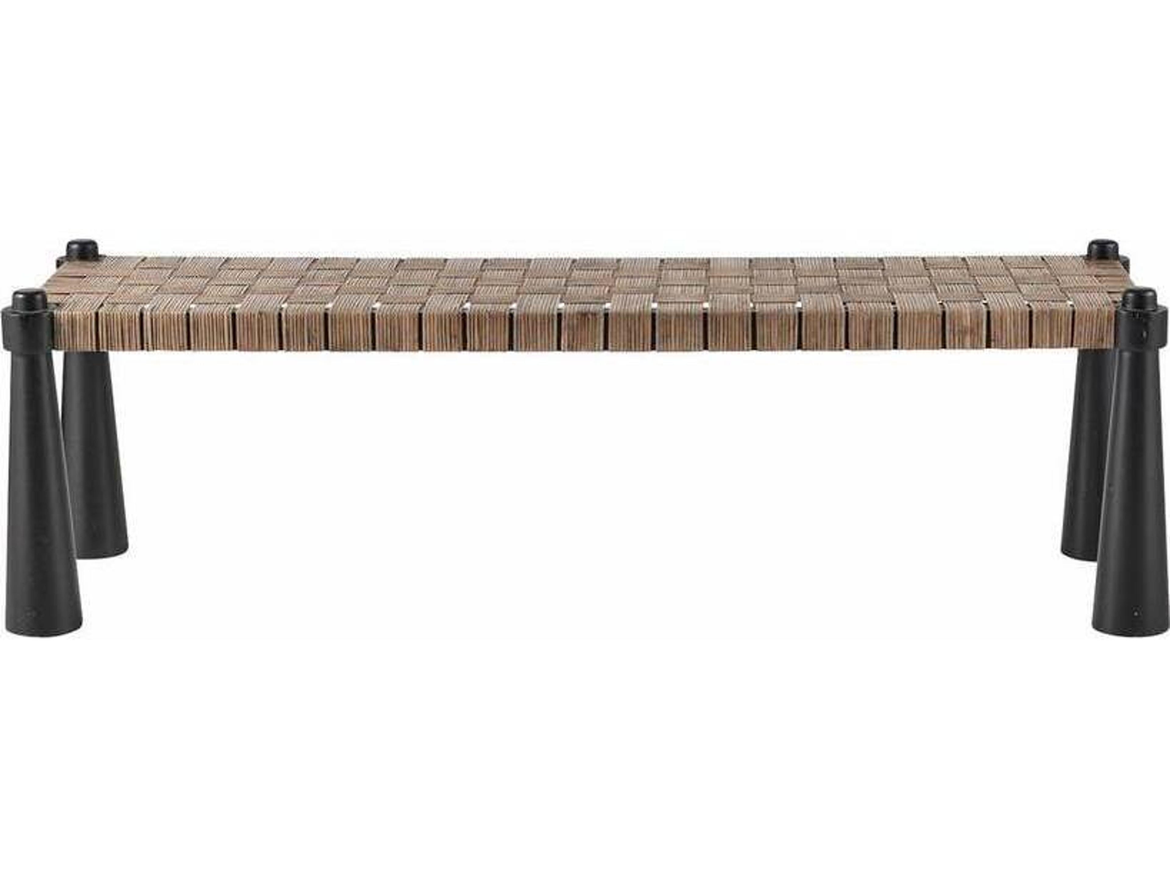 Solange Rattan Bench Rustic Tobacco Wash