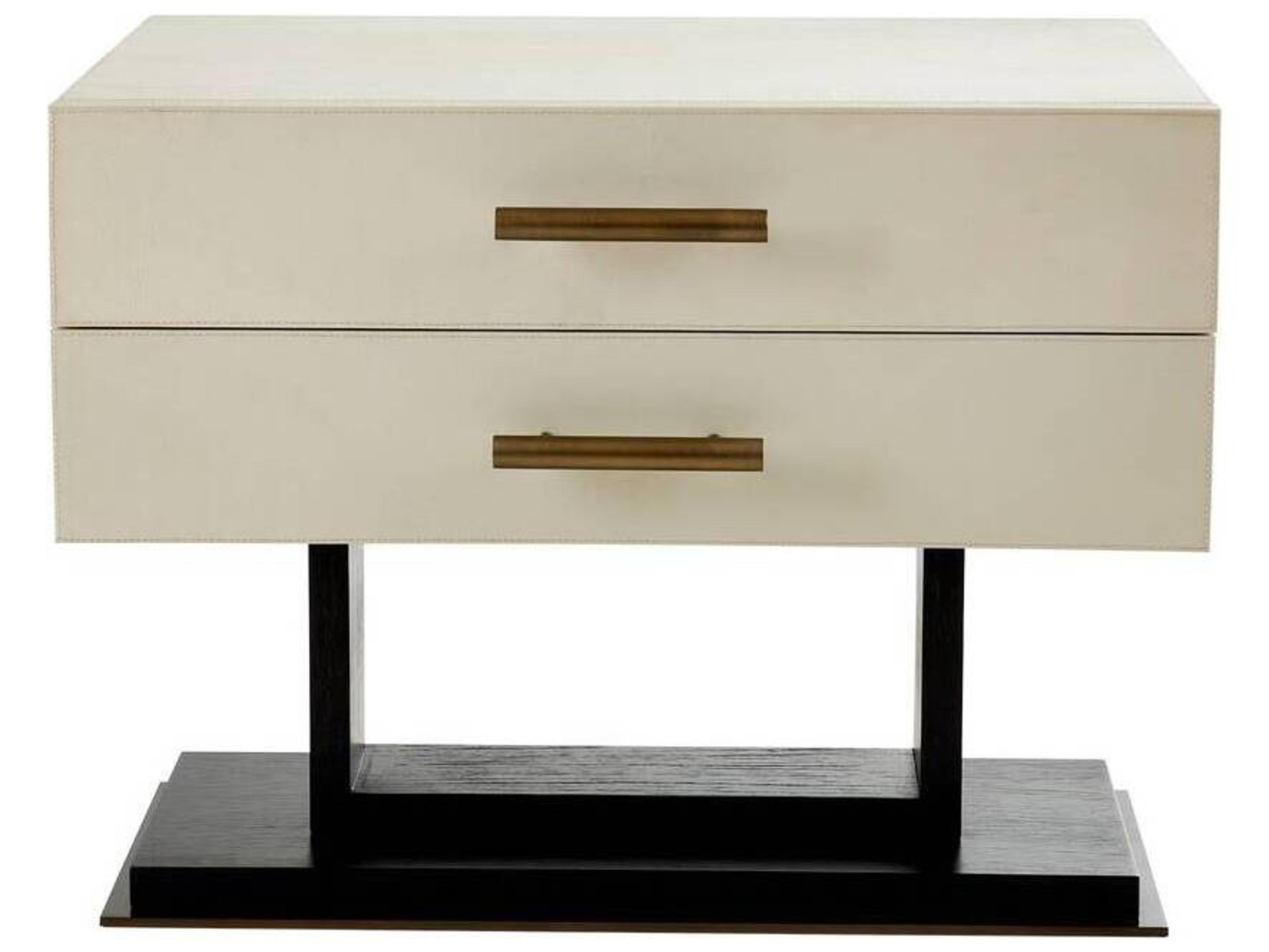 Tatro Side Table Ivory Leather