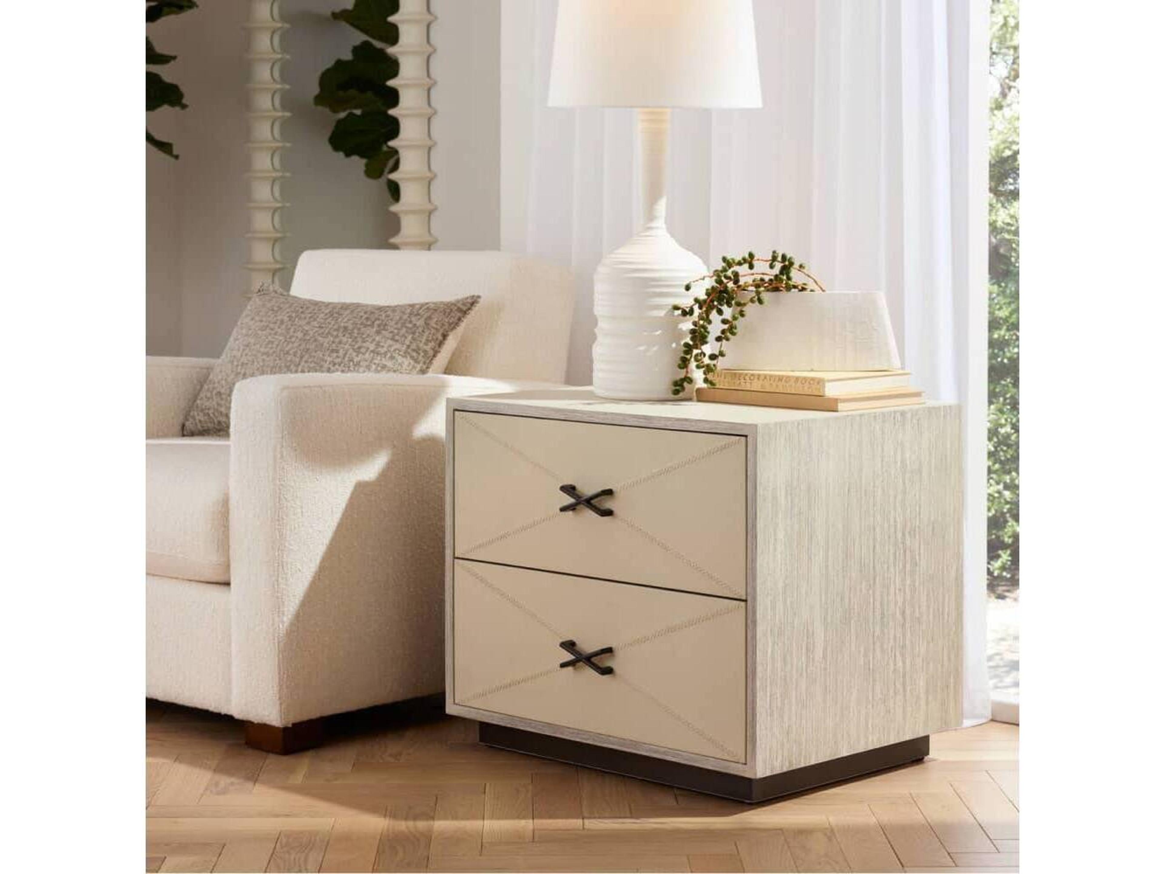 Arteriors Home 2-Drawers Beige Hartzel Nightstand