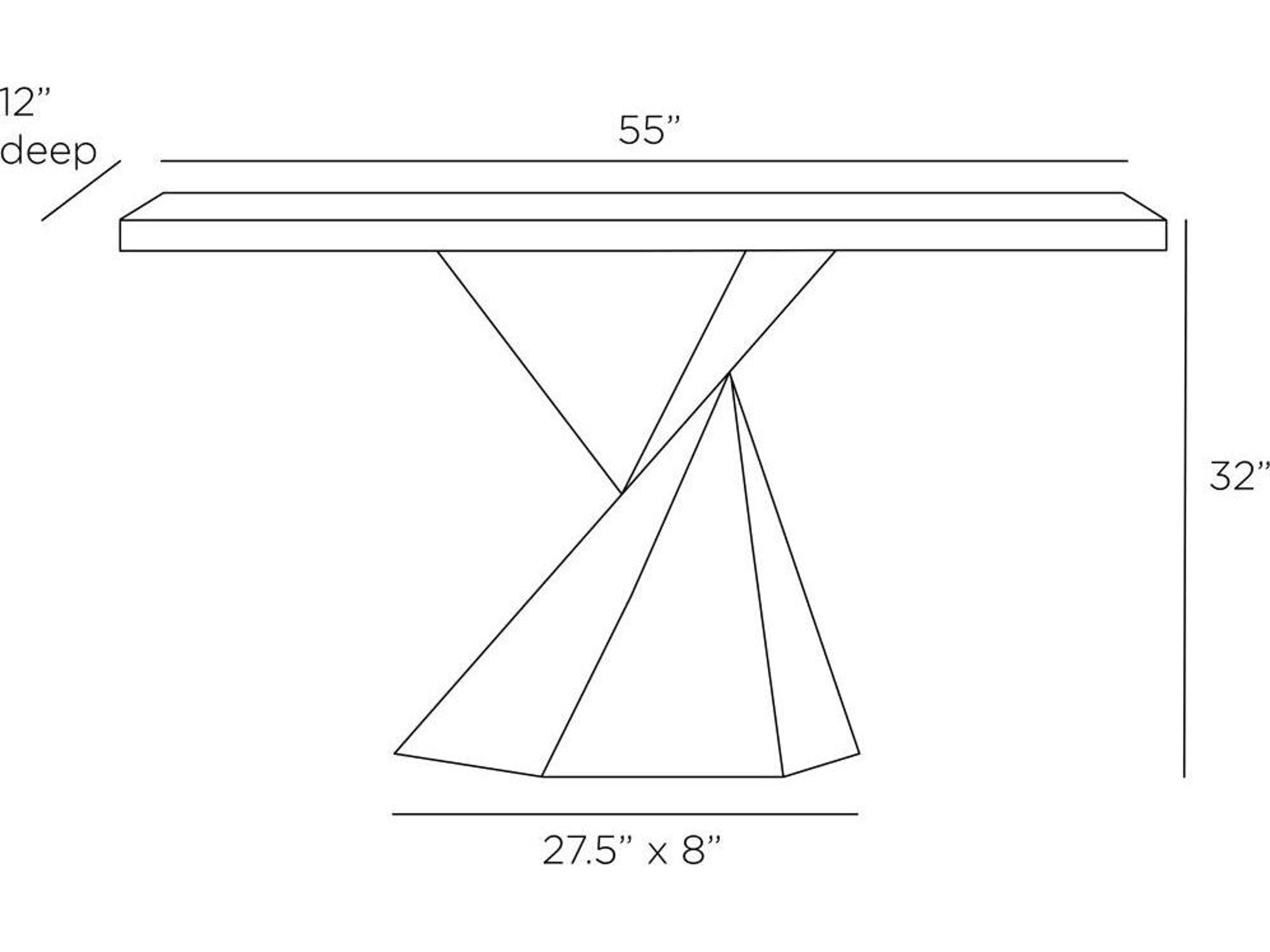 Arteriors Home Rectangular Wood Smoke Blackened Bronze Valder Console Table