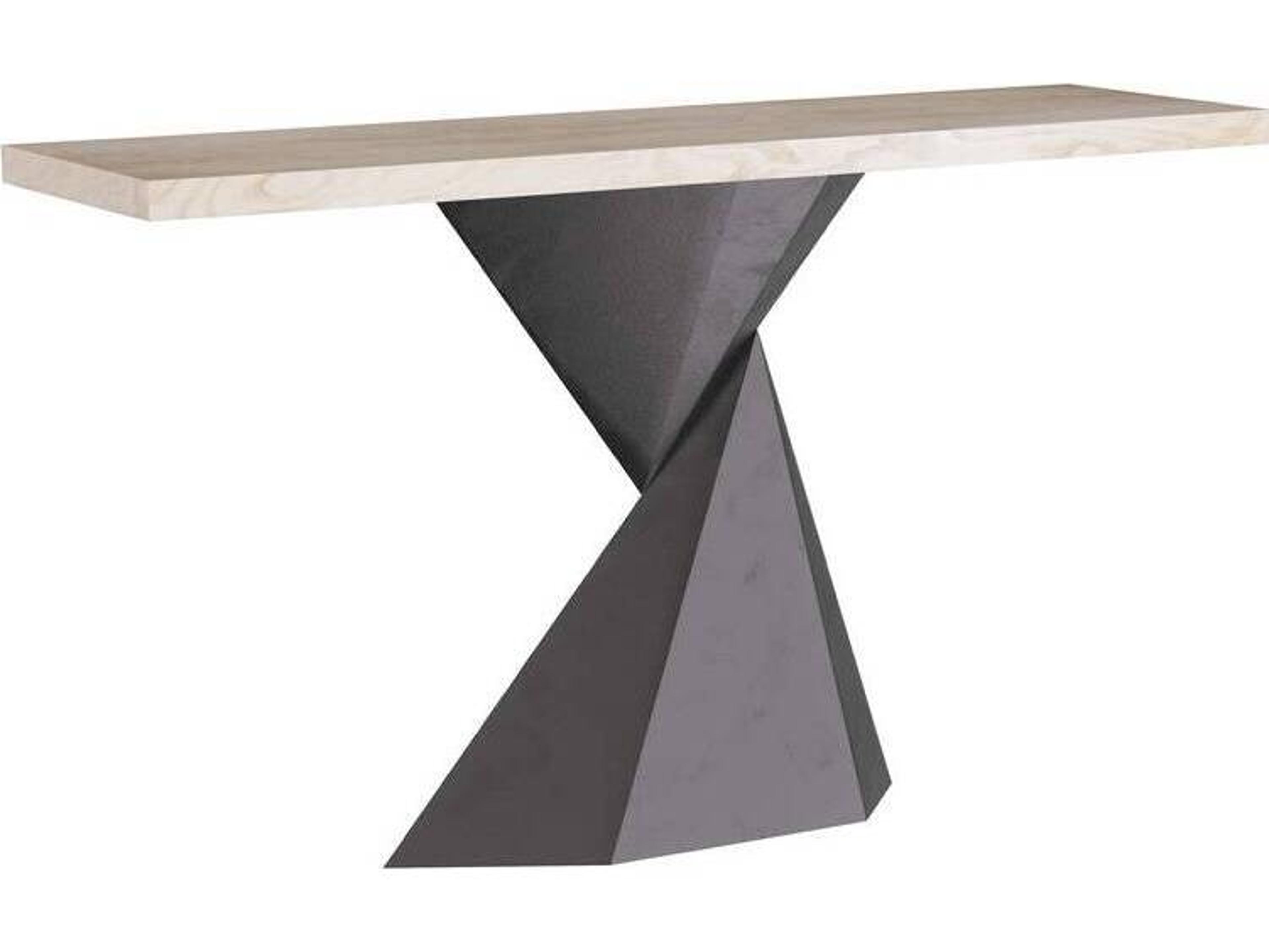 Arteriors Home Rectangular Wood Smoke Blackened Bronze Valder Console Table
