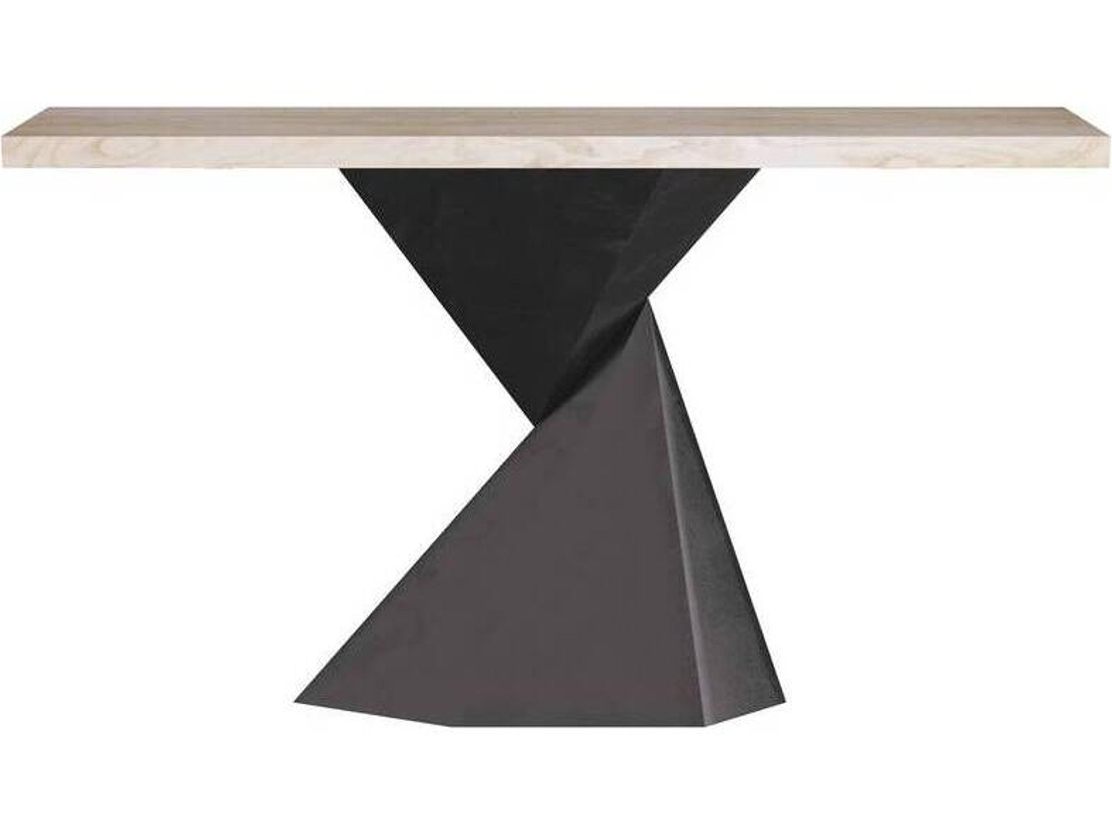 Arteriors Home Rectangular Wood Smoke Blackened Bronze Valder Console Table