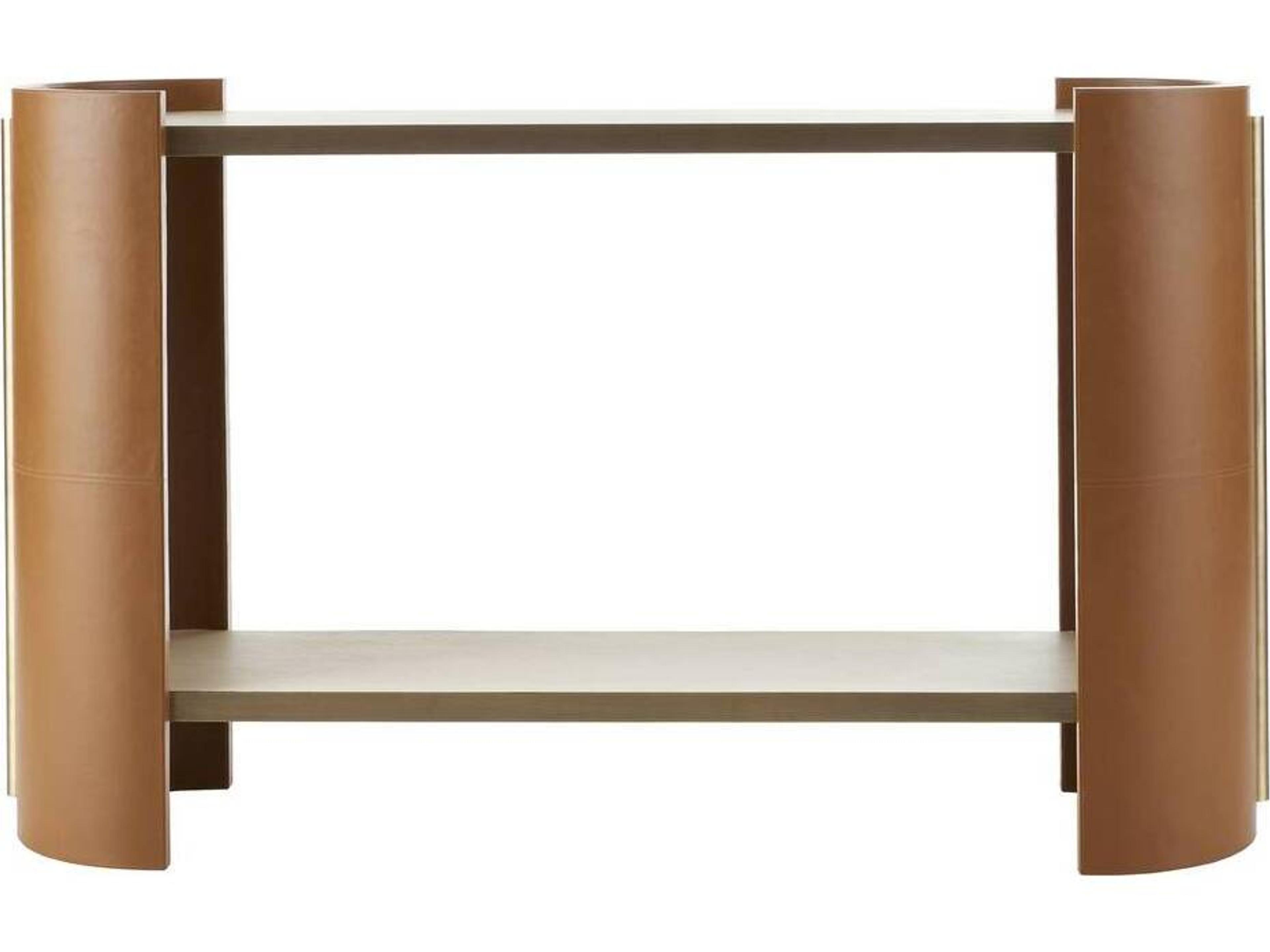 Warley Console Table Smoke Oak and Leather