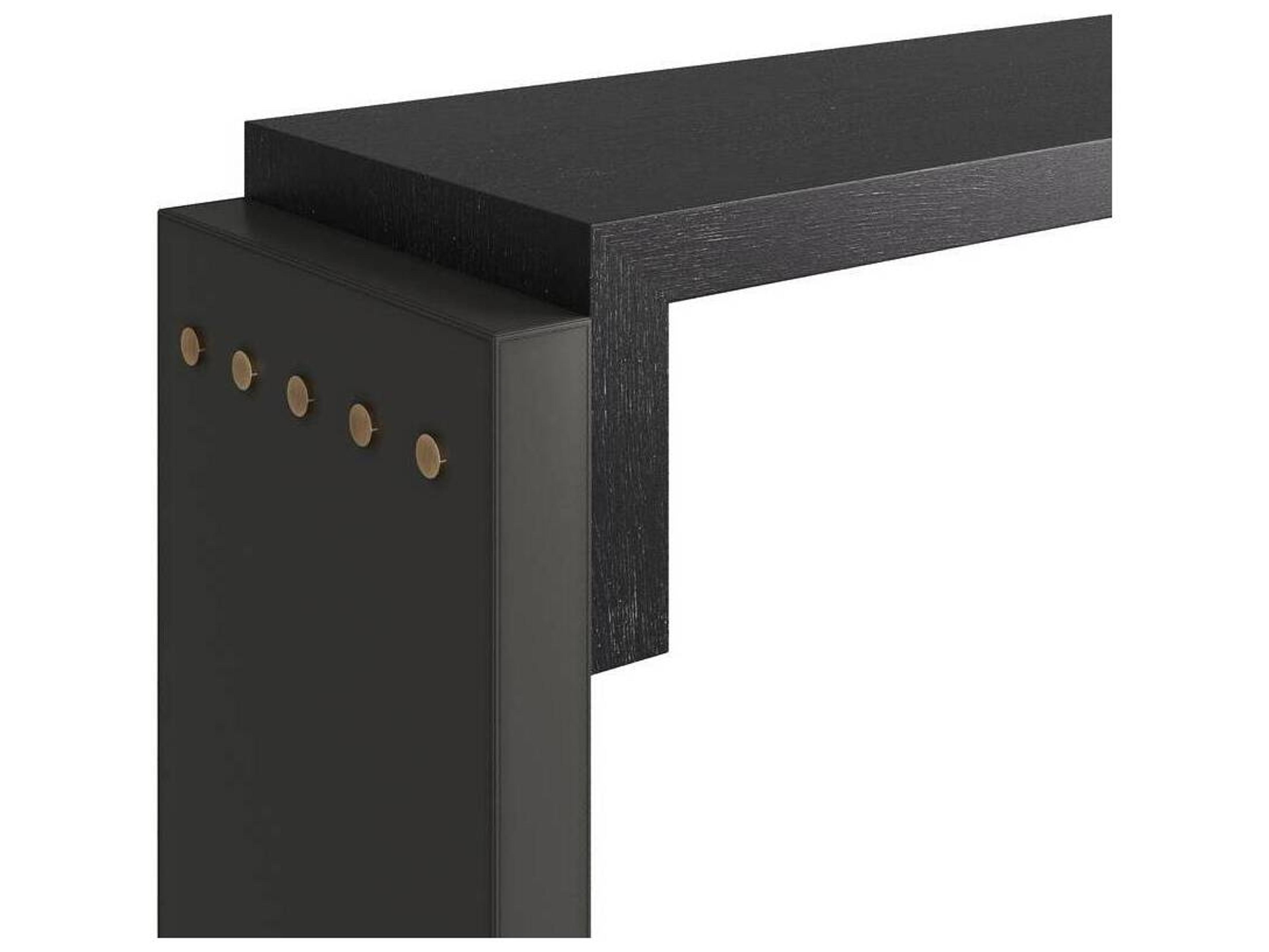 Arteriors Home Rectangular Wood Ebony Dim Gray Bernardo Console Table