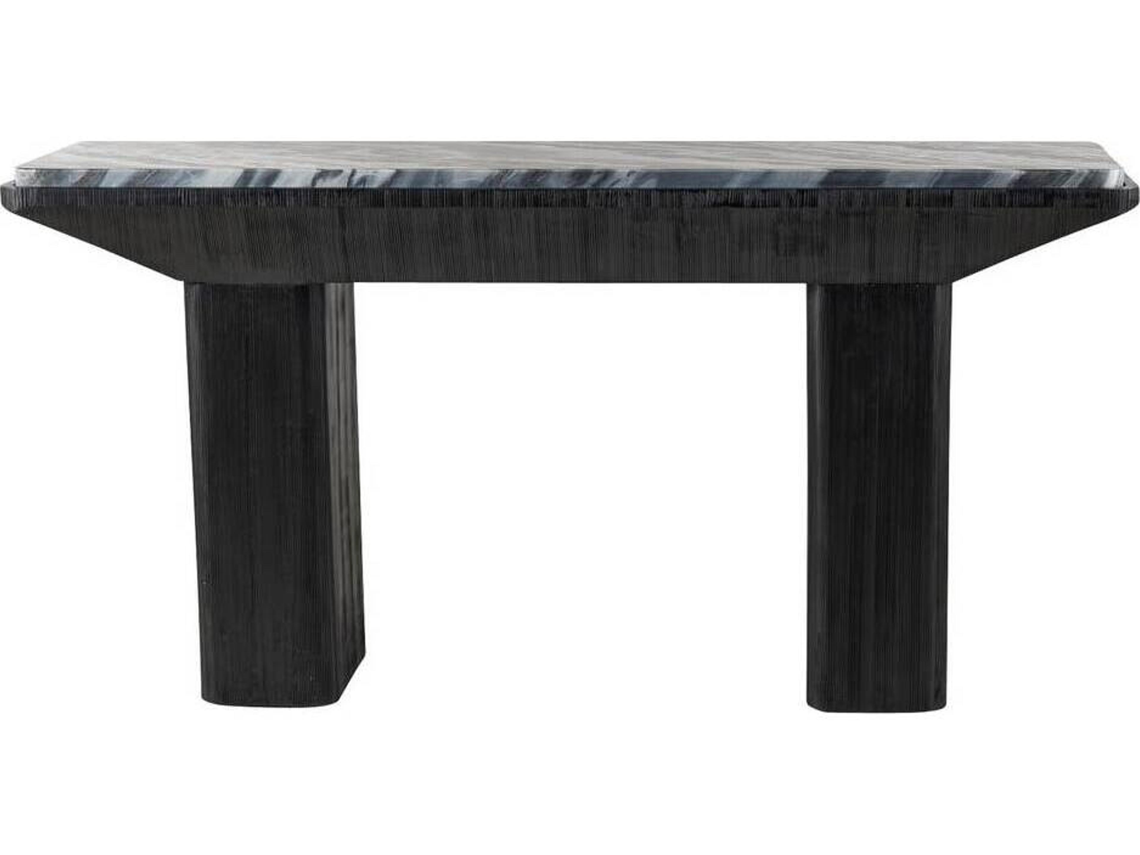 Elio Console Table in Ebony Mango Wood and Galaxy Marble