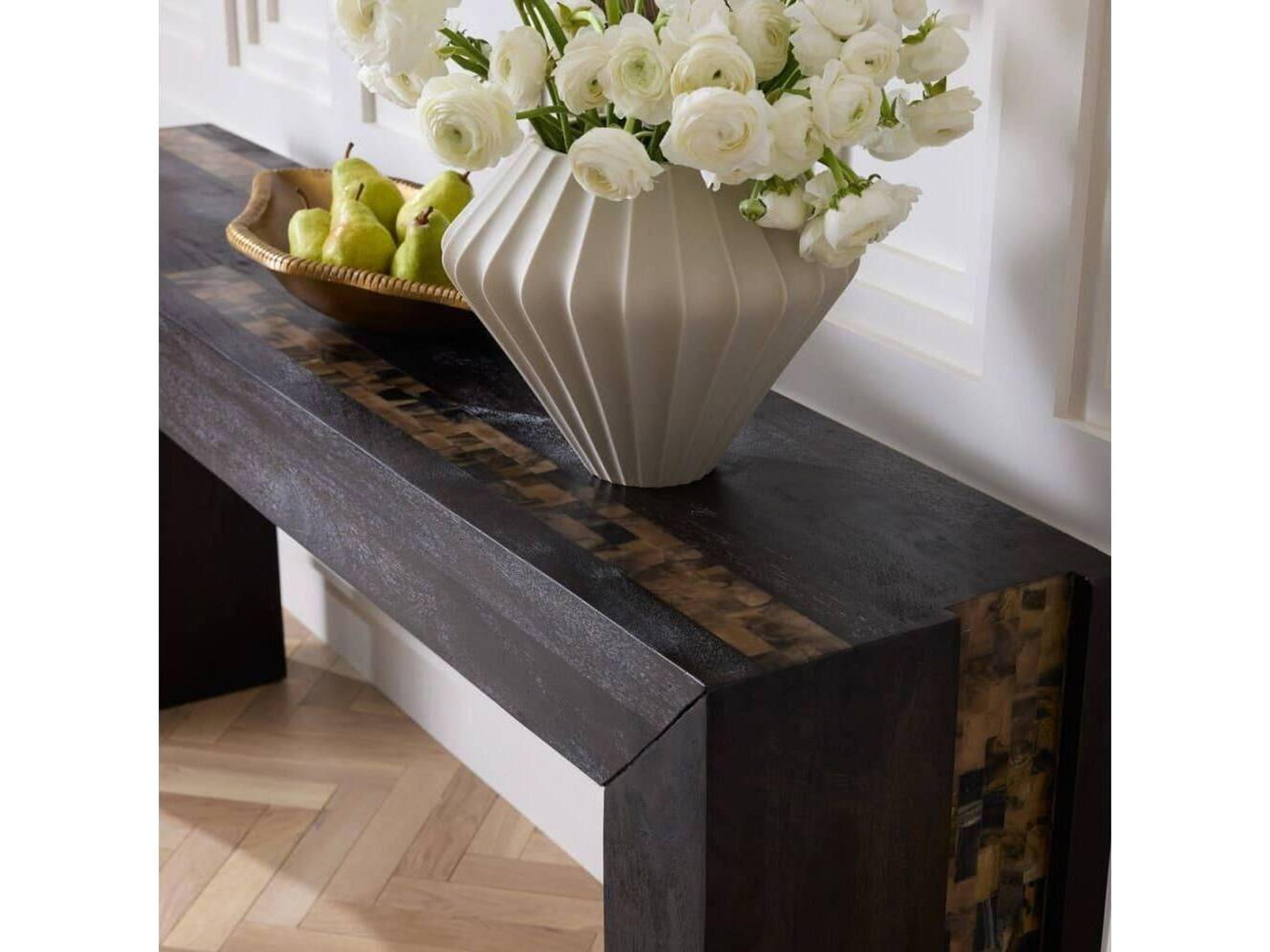 Arteriors Home Kingston Rectangular Wood Umber Natural Faux Horn Brown Console Table