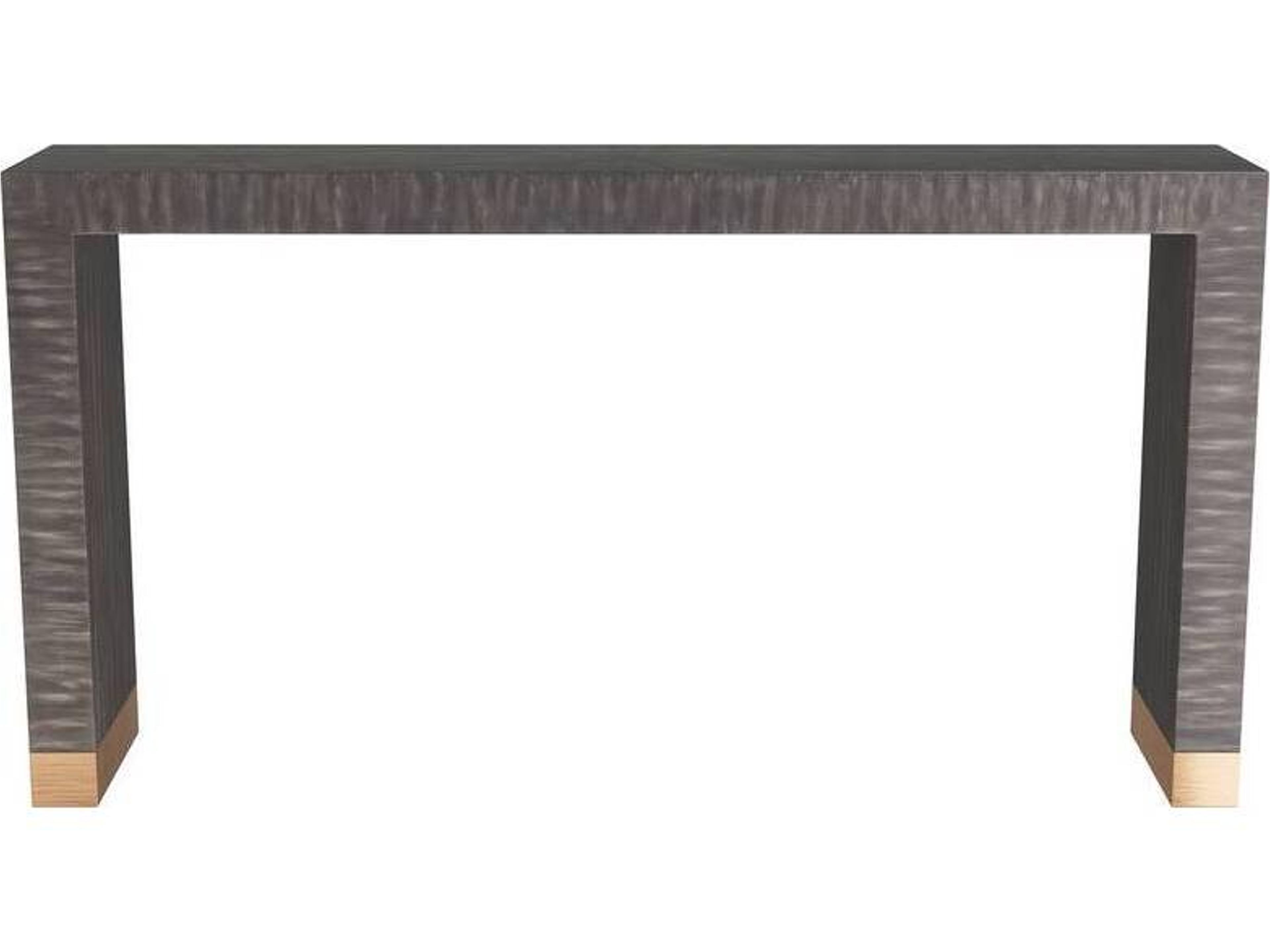 Arteriors Home Rectangular Wood Dark Gray Straw Marquetry Walnut Andreas Console Table