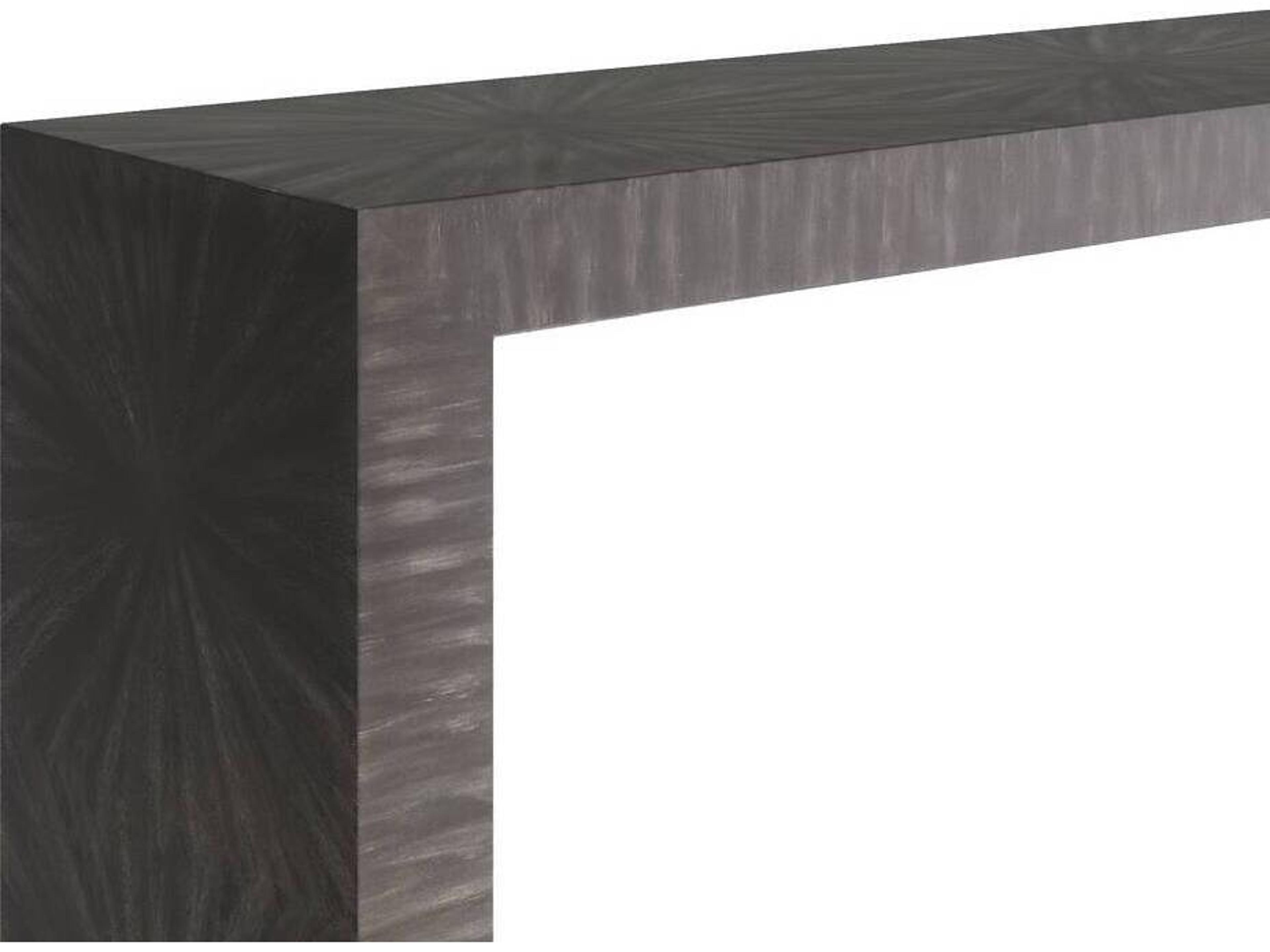 Arteriors Home Rectangular Wood Dark Gray Straw Marquetry Walnut Andreas Console Table