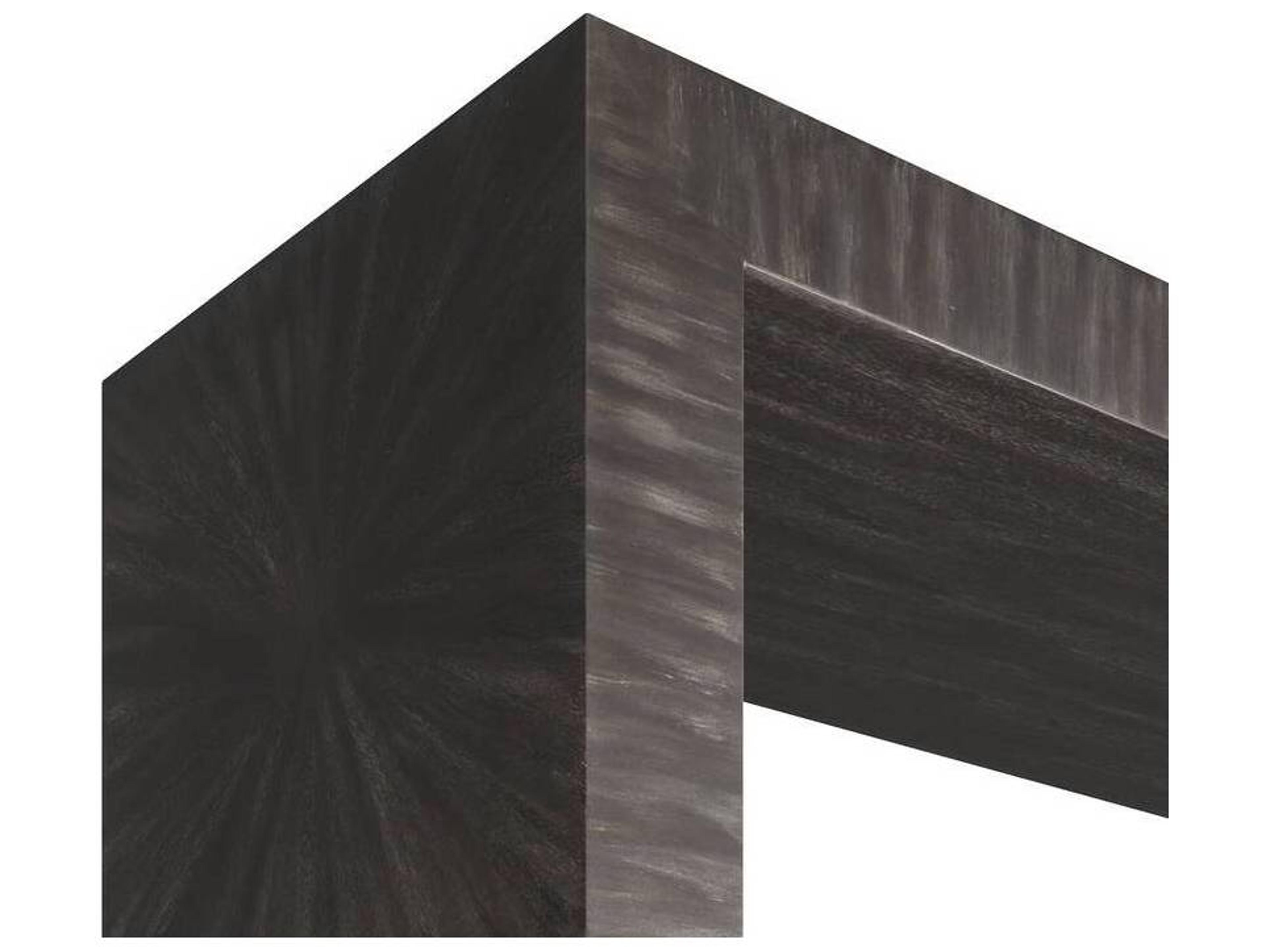 Arteriors Home Rectangular Wood Dark Gray Straw Marquetry Walnut Andreas Console Table