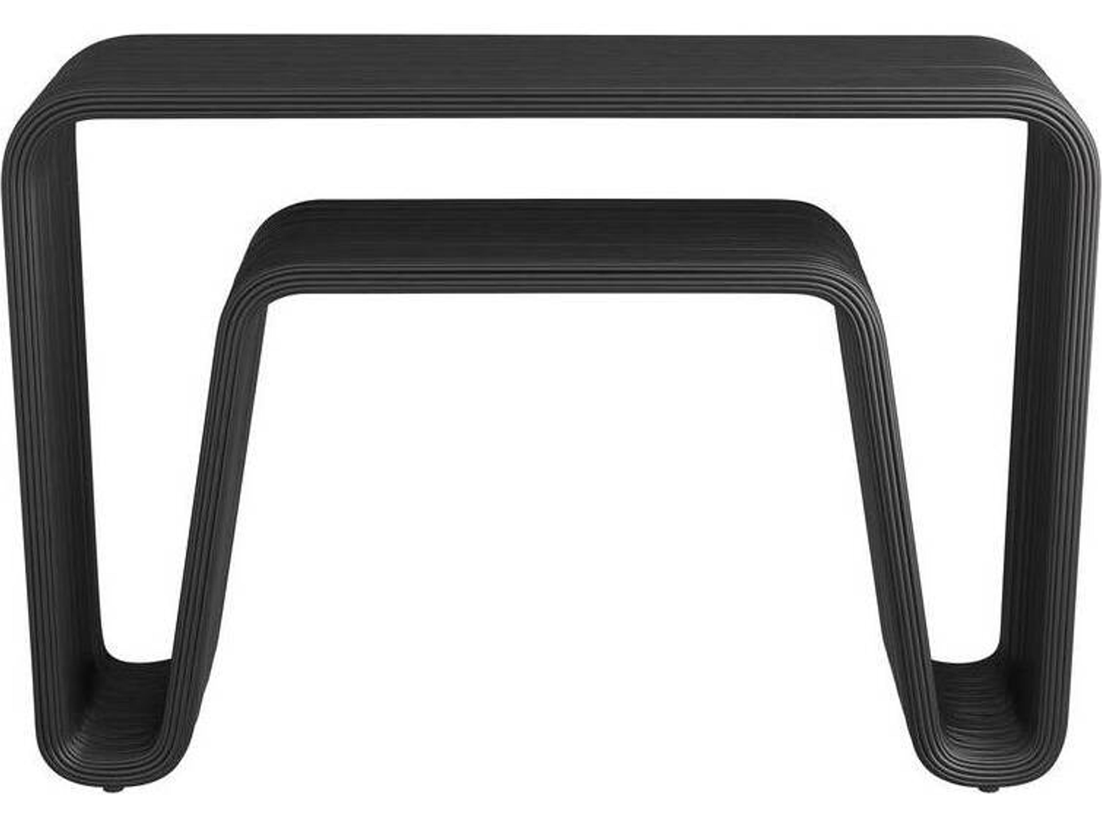 Arteriors Home Rectangular Rattan Ebony Console Table