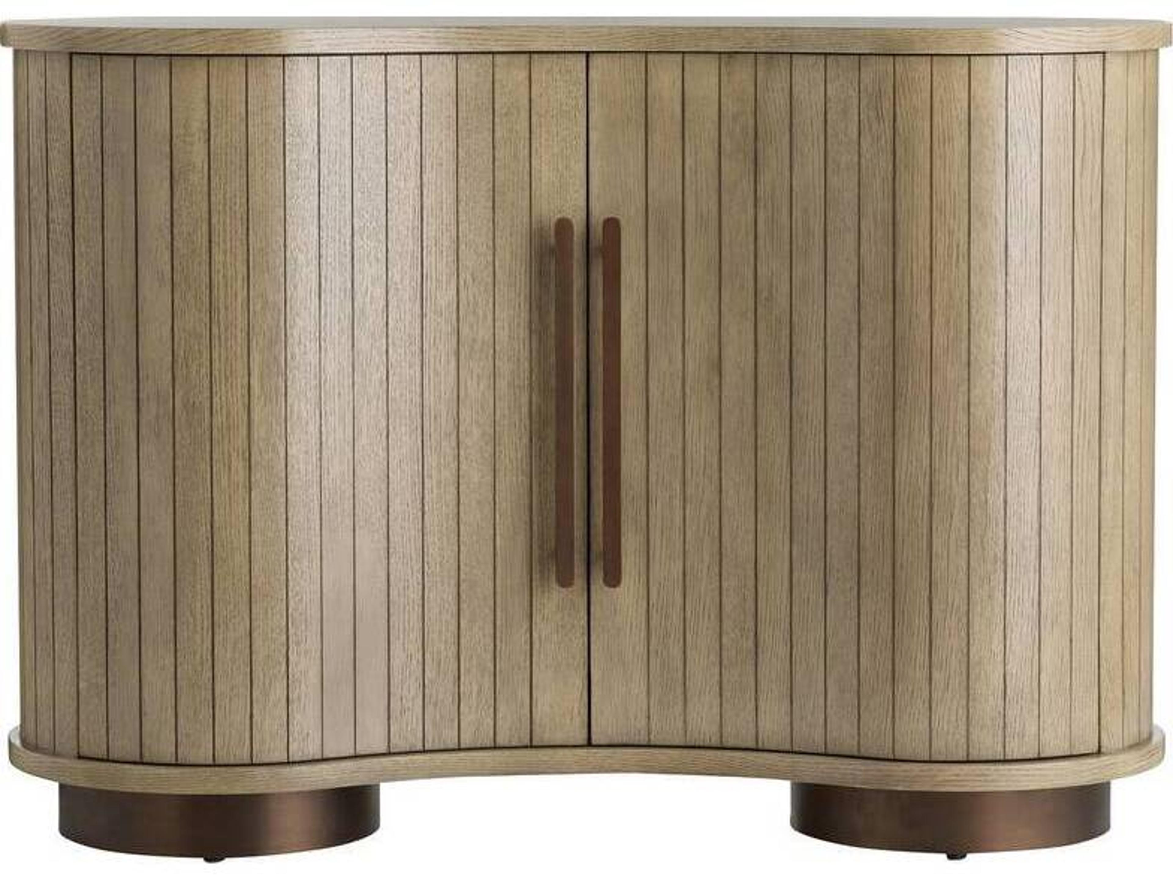 Arteriors Tilton Cabinet in Chateau Smoke Oak and Vintage Brass