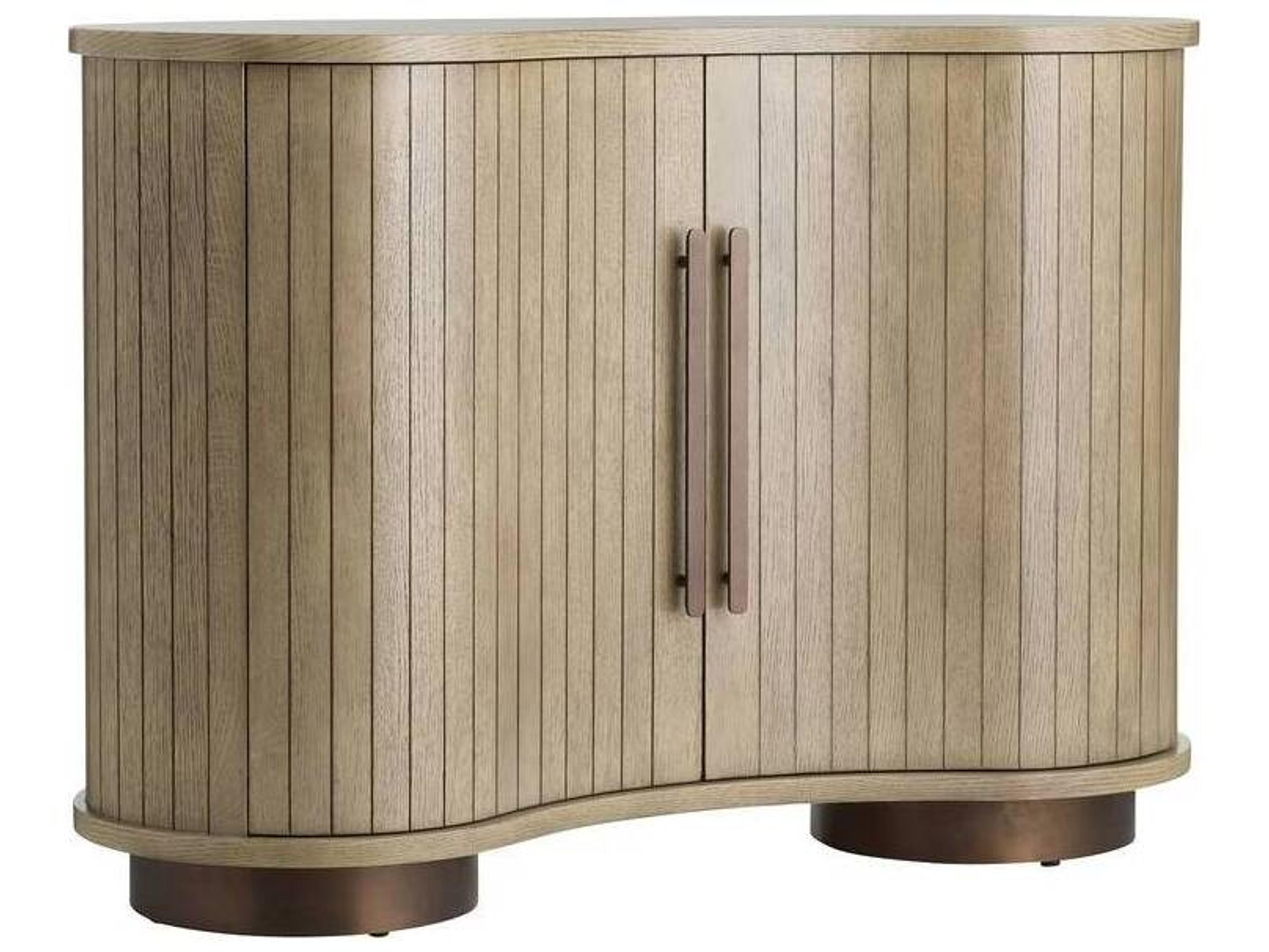 Arteriors Home Tilton Chateau Smoke Vintage Brass Brown Oak Wood Accent Chest