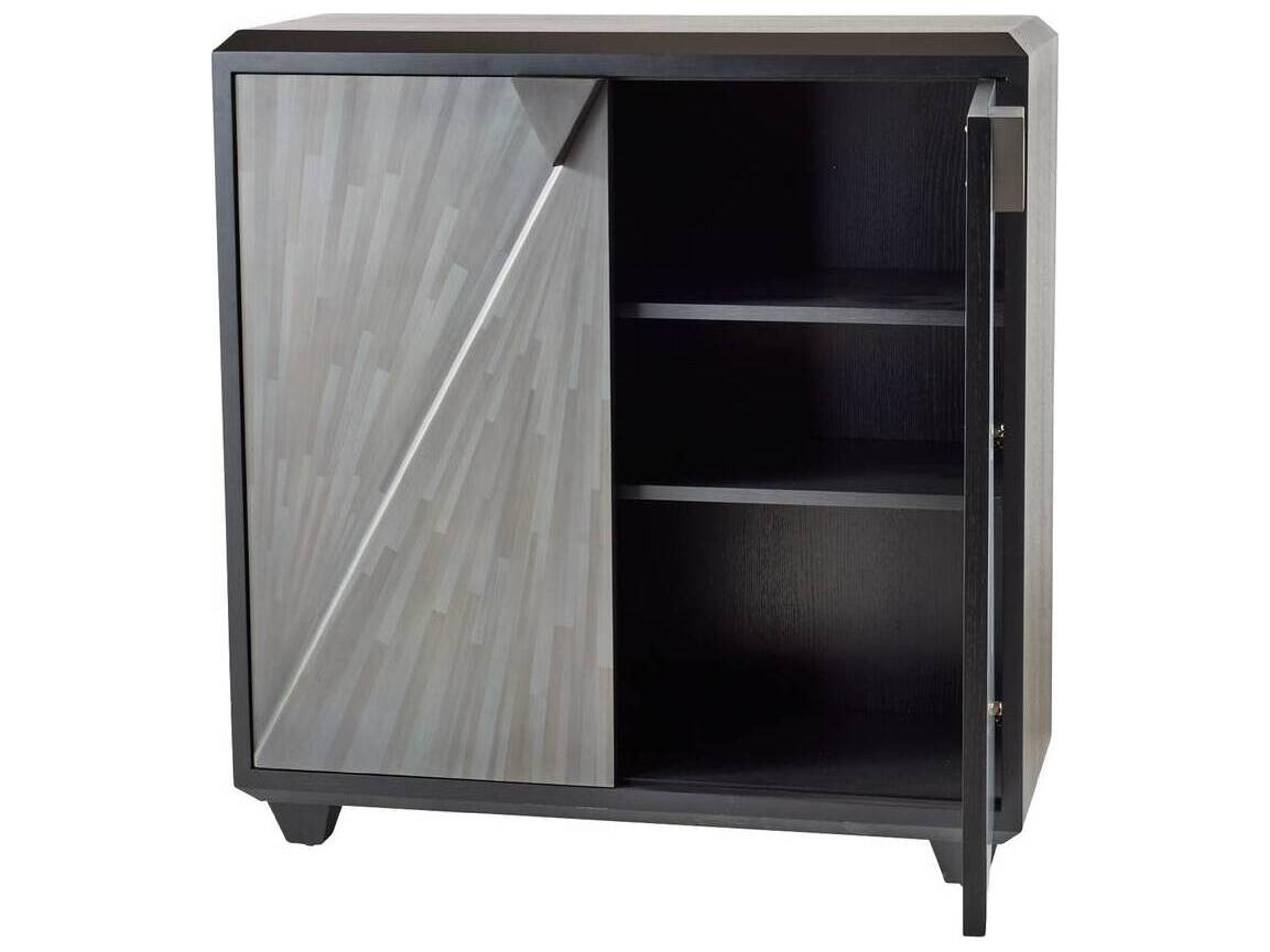 Arteriors Home Ellington Gray Straw Marquetry Ebony Oak Wood Accent Chest