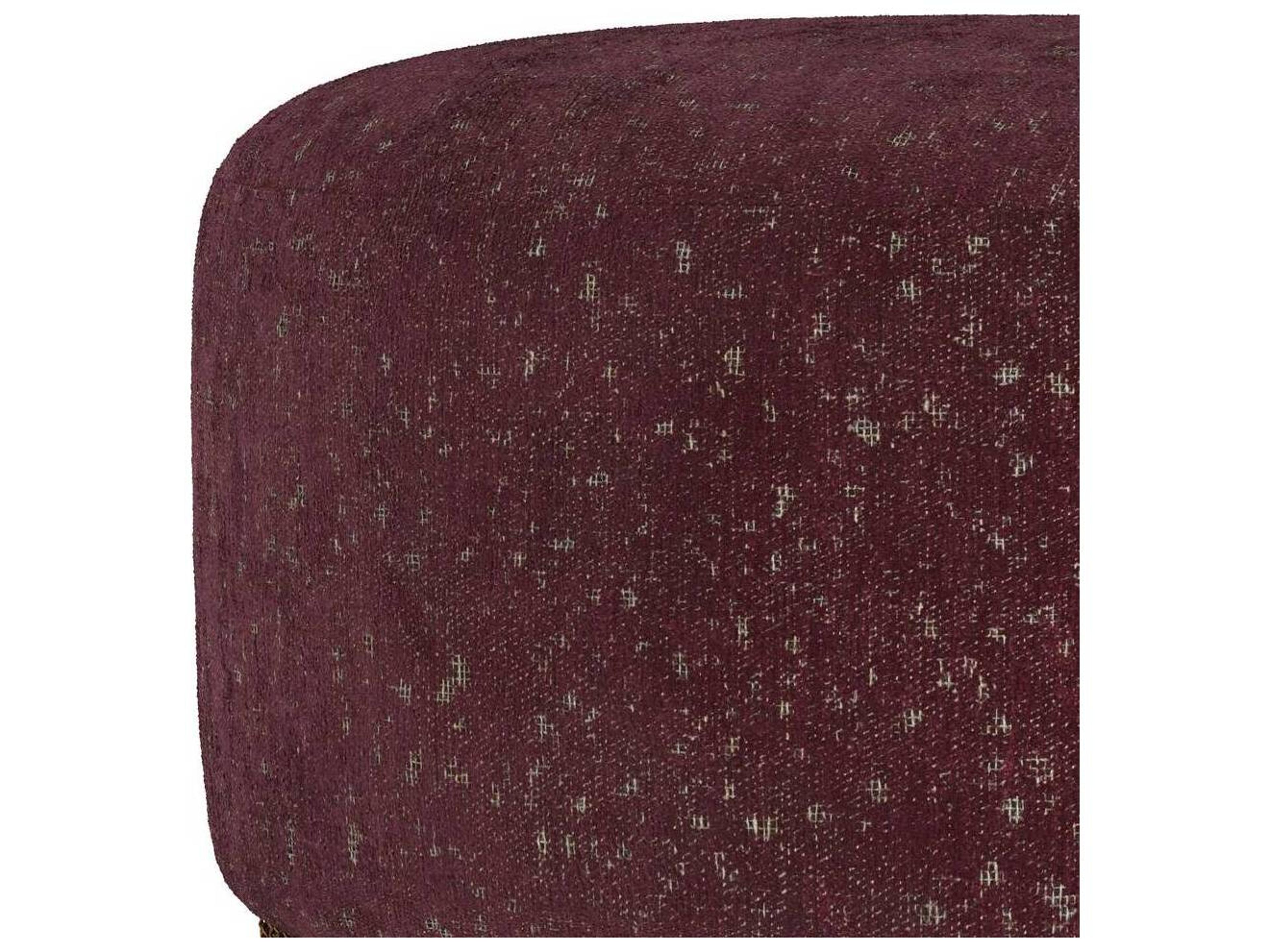 Arteriors Home Bordeaux Antique Brass Red Upholstered Twyla Ottoman