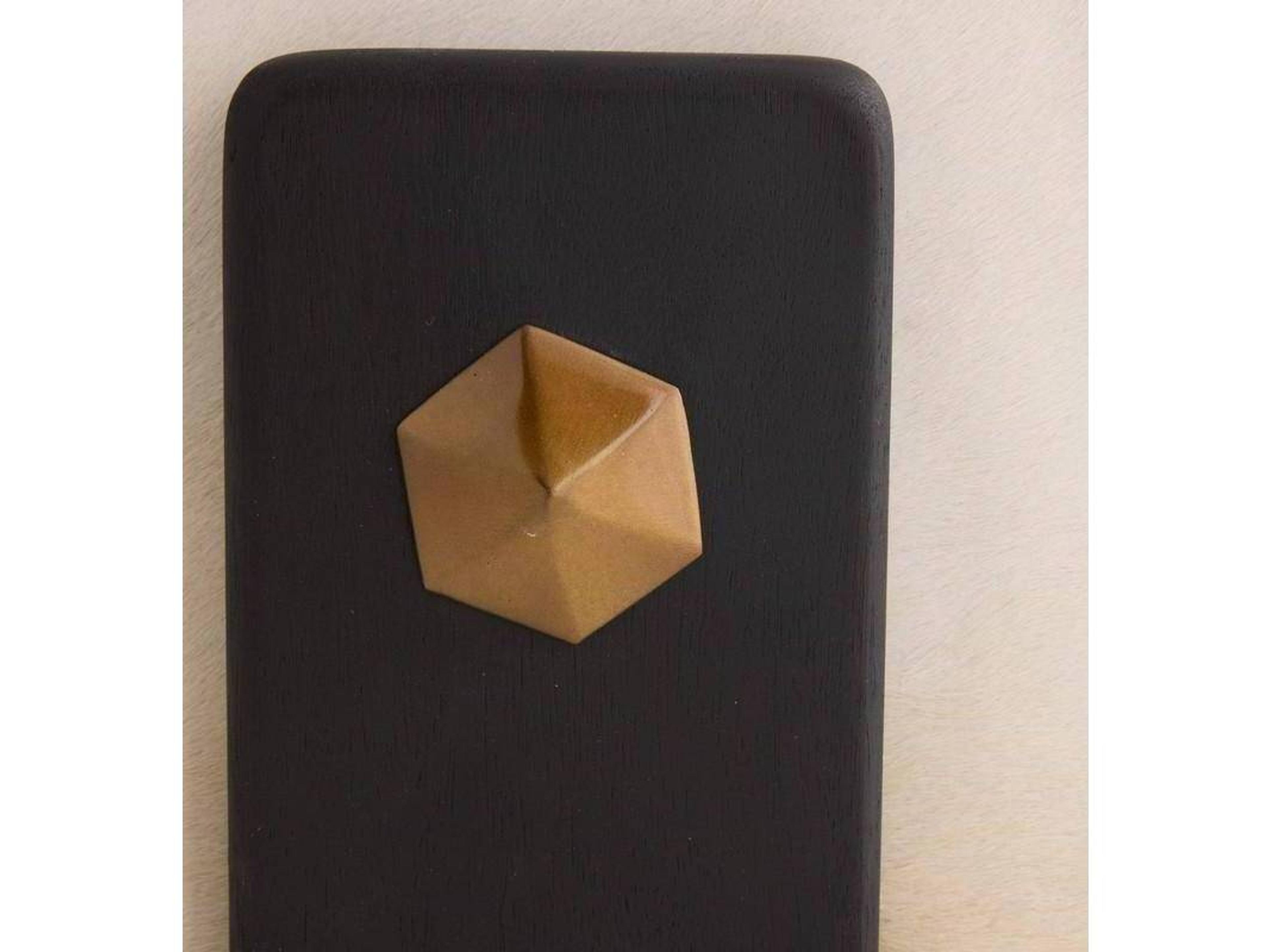 Arteriors Home Ivonne White Ebony Antique Brass Black Leather Ottoman