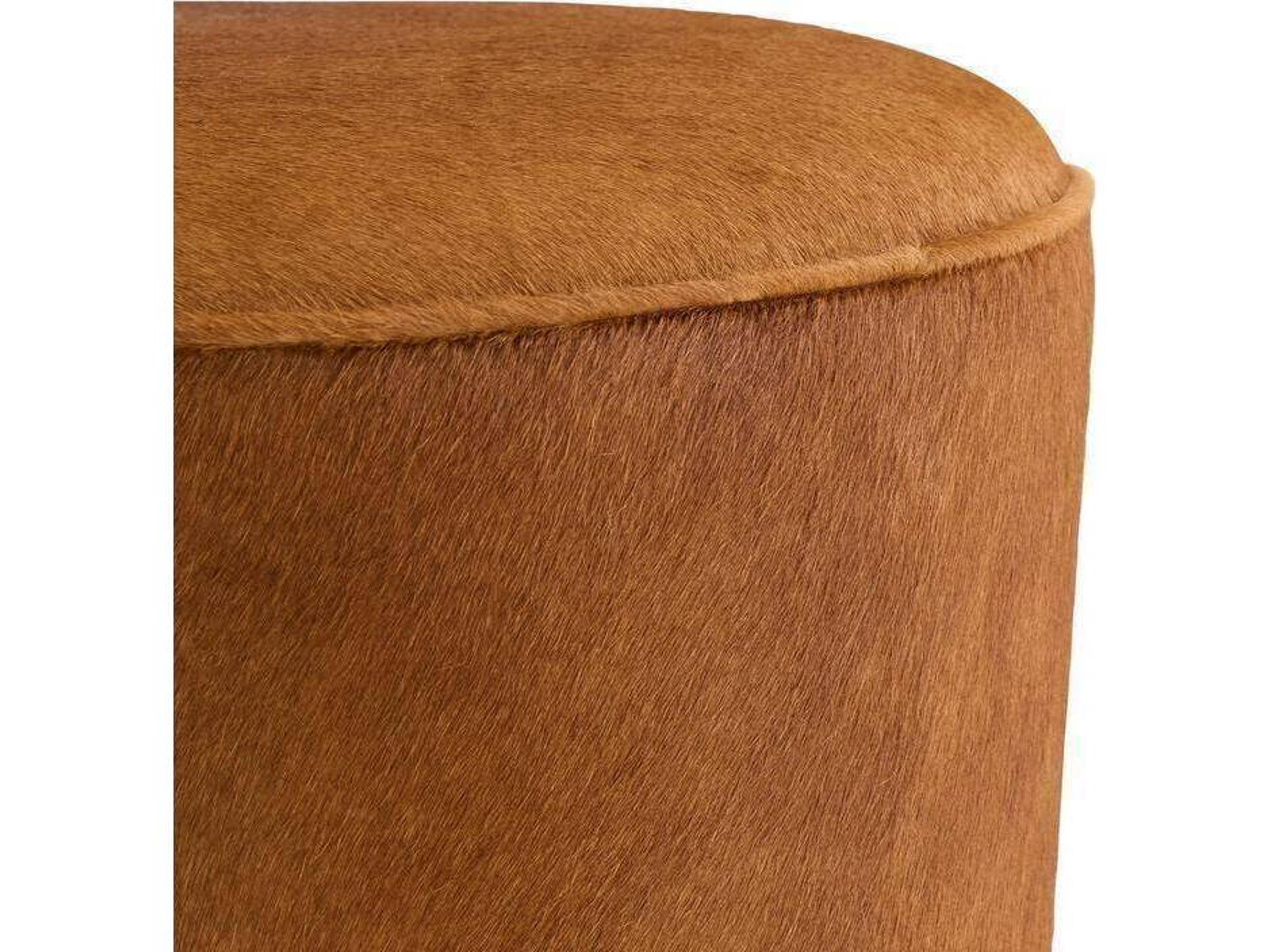 Arteriors Home Koda Brown Ebony Black Leather Ottoman