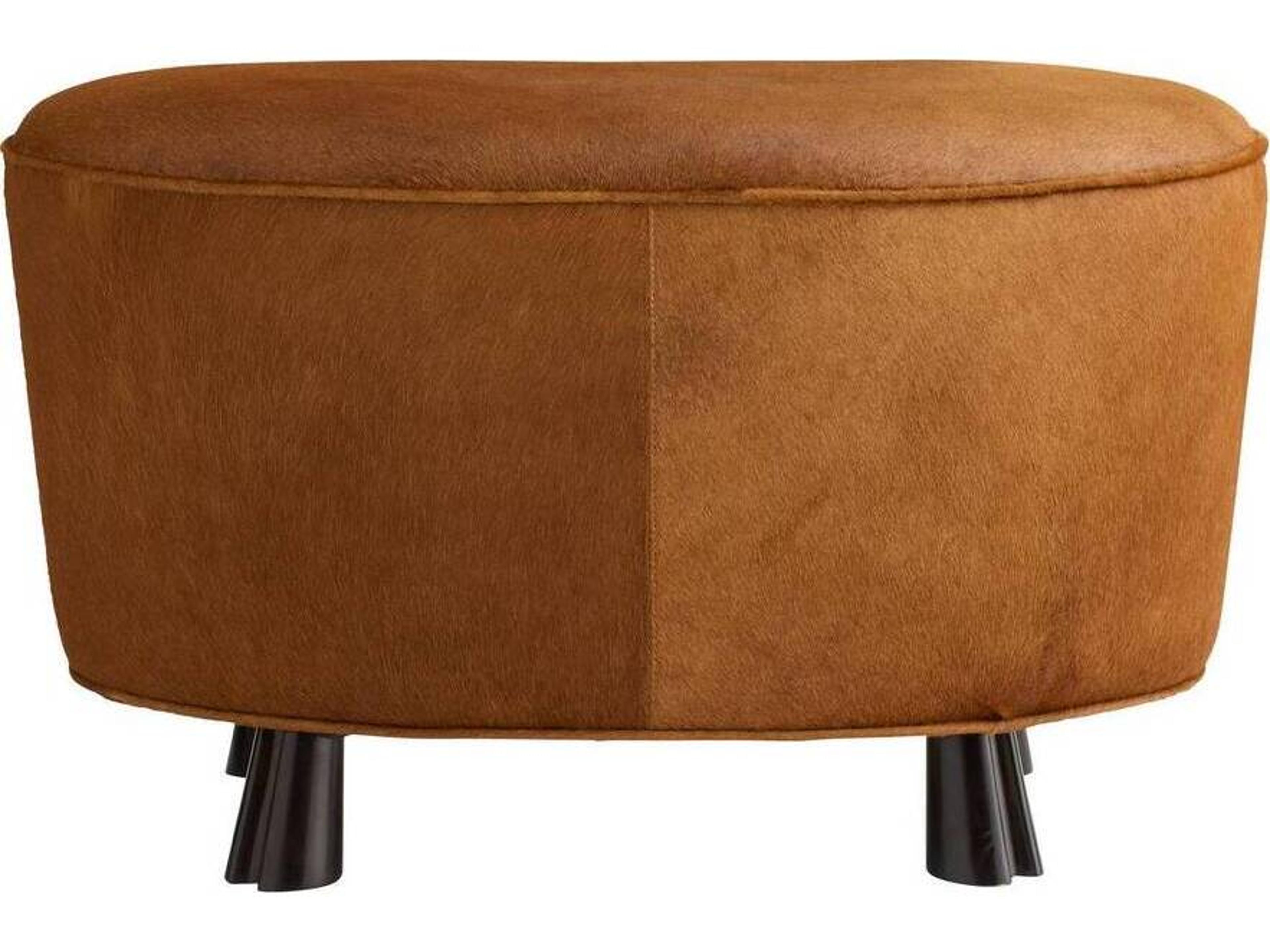 Arteriors Home Koda Brown Ebony Black Leather Ottoman