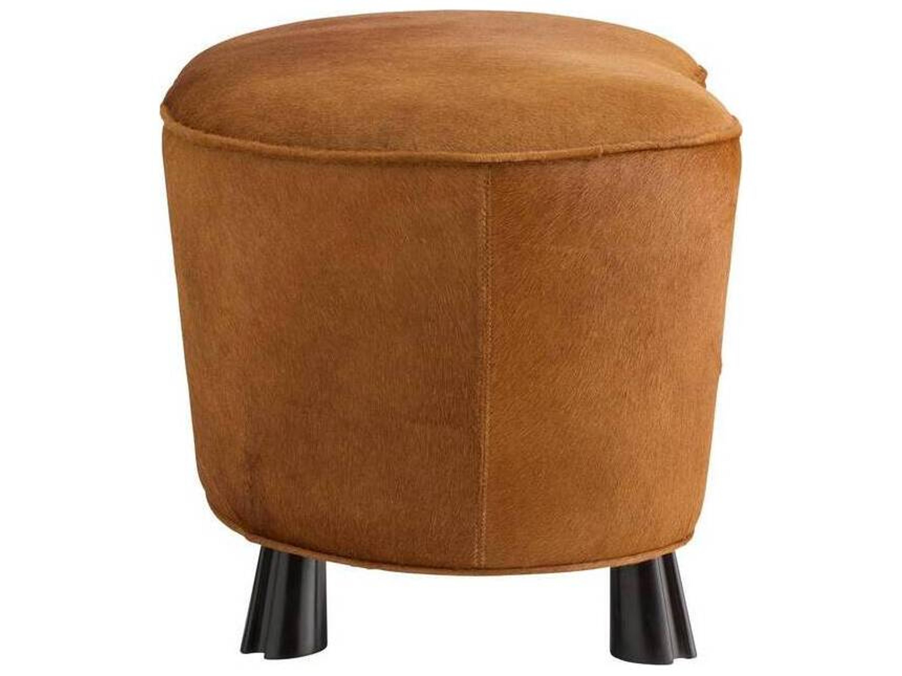 Arteriors Home Koda Brown Ebony Black Leather Ottoman