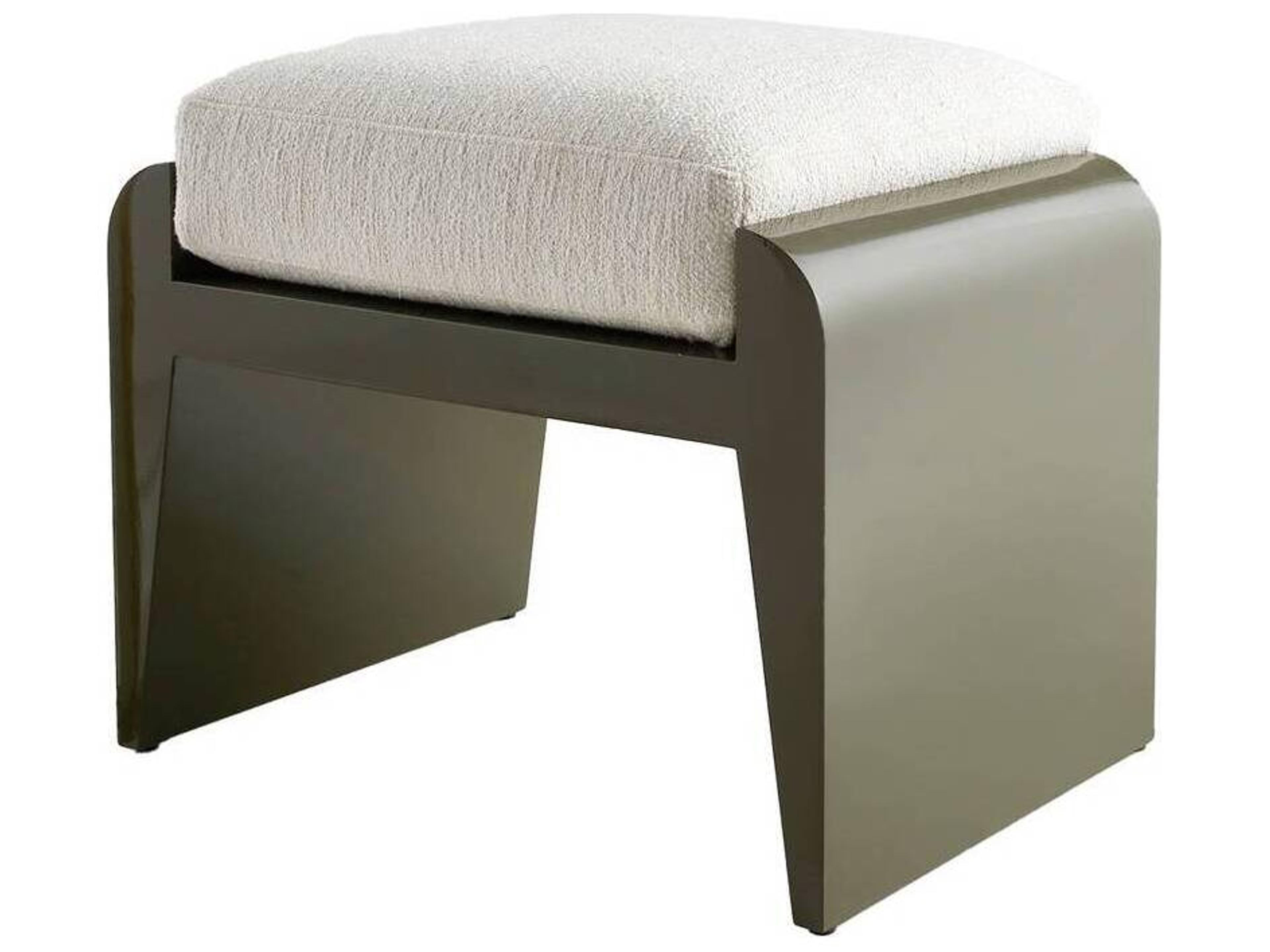 Arteriors Home Alanna Cloud Moss Black Upholstered Ottoman