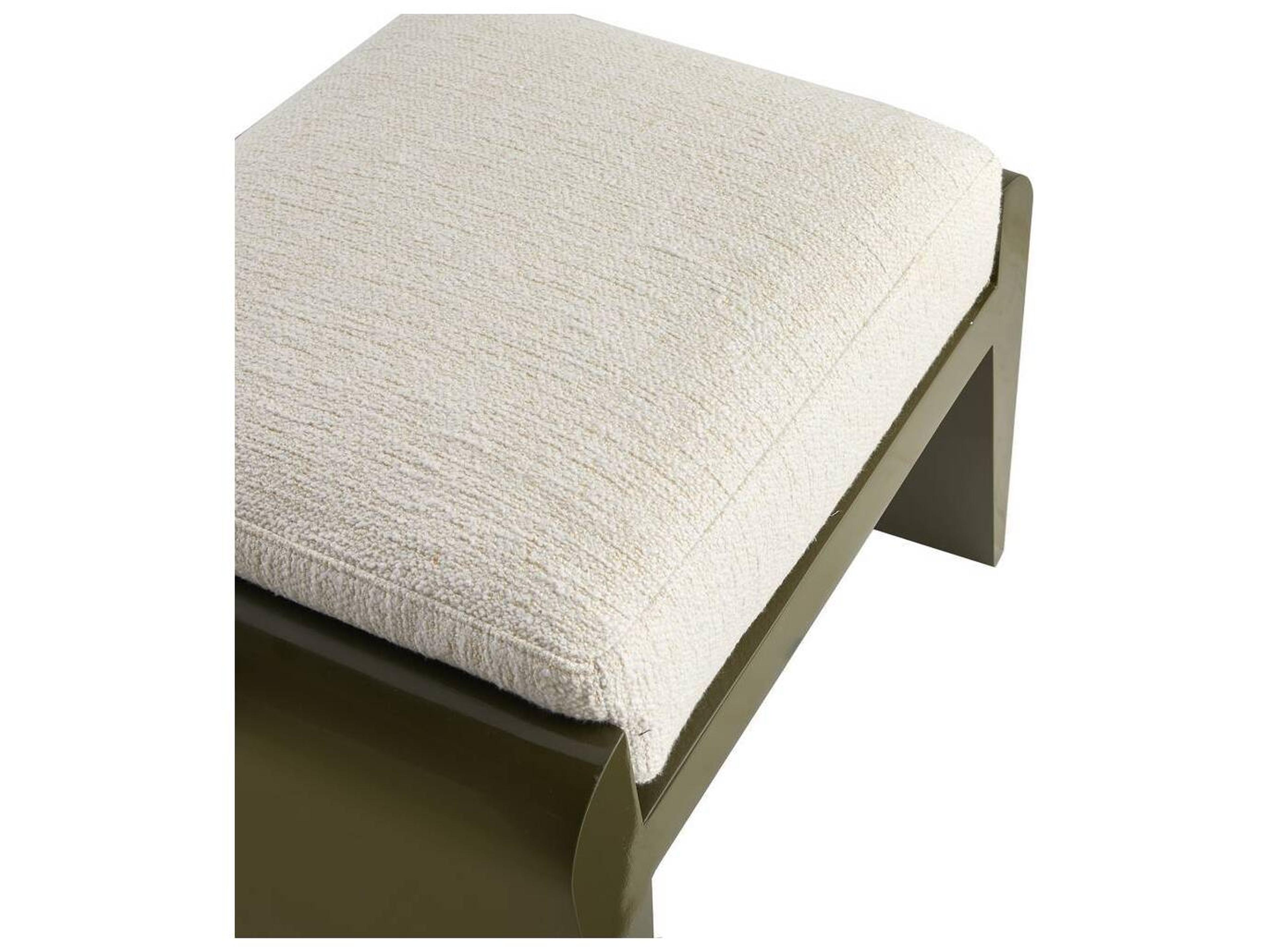 Arteriors Home Alanna Cloud Moss Black Upholstered Ottoman