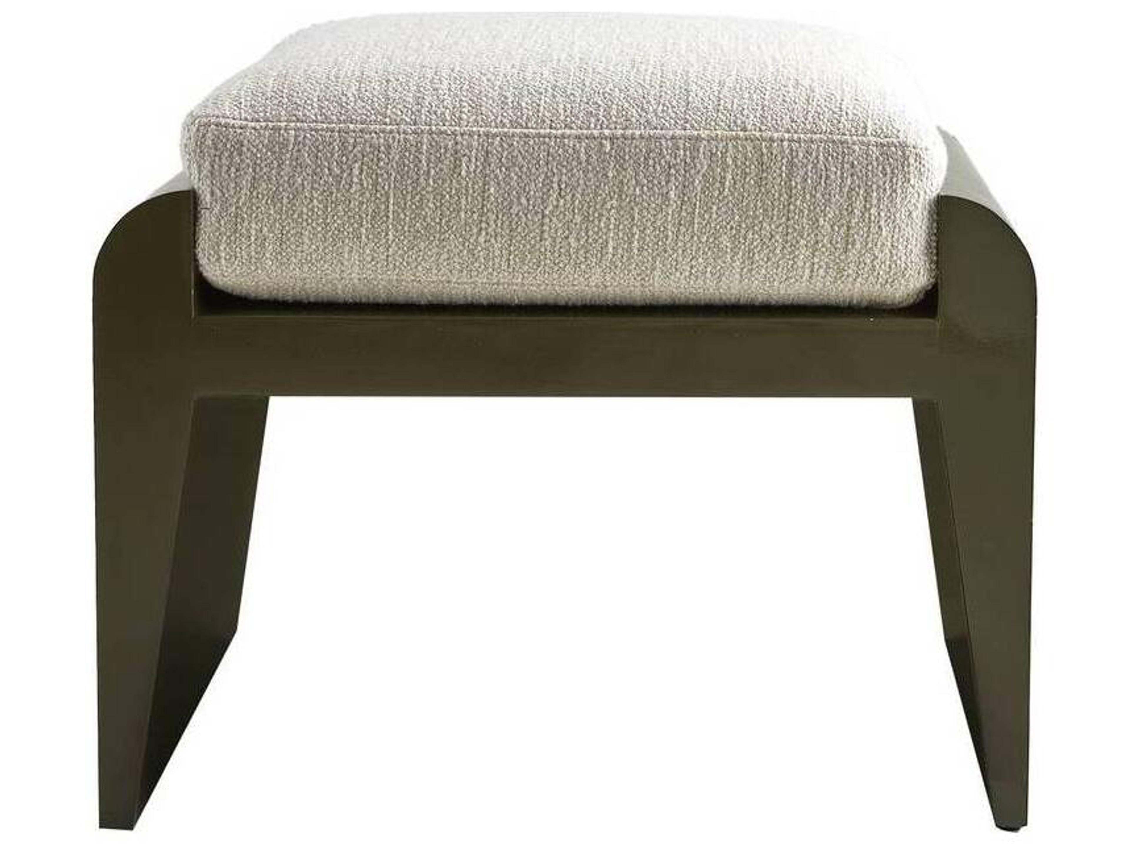 Arteriors Home Alanna Cloud Moss Black Upholstered Ottoman