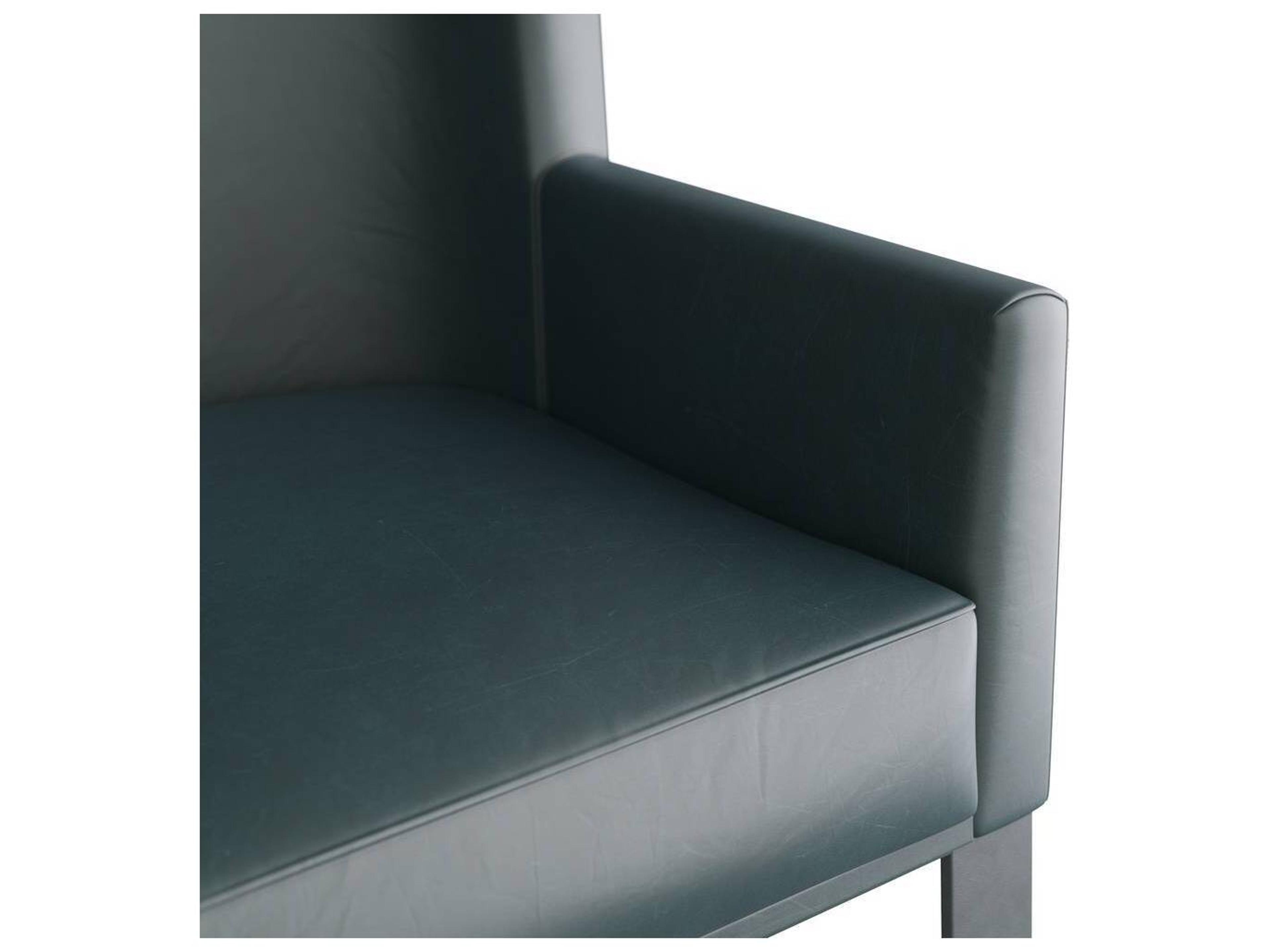 Arteriors Home Gray Leather Accent Chair Bleu