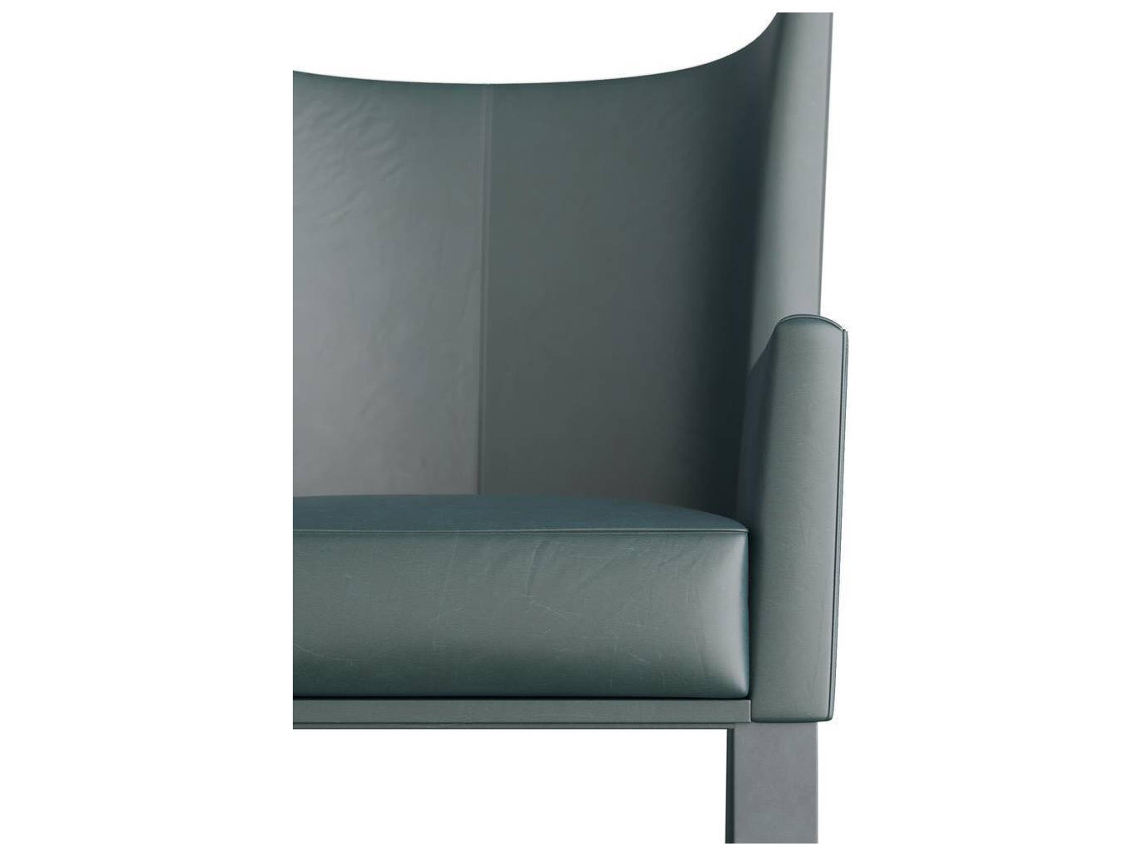 Arteriors Home Gray Leather Accent Chair Bleu