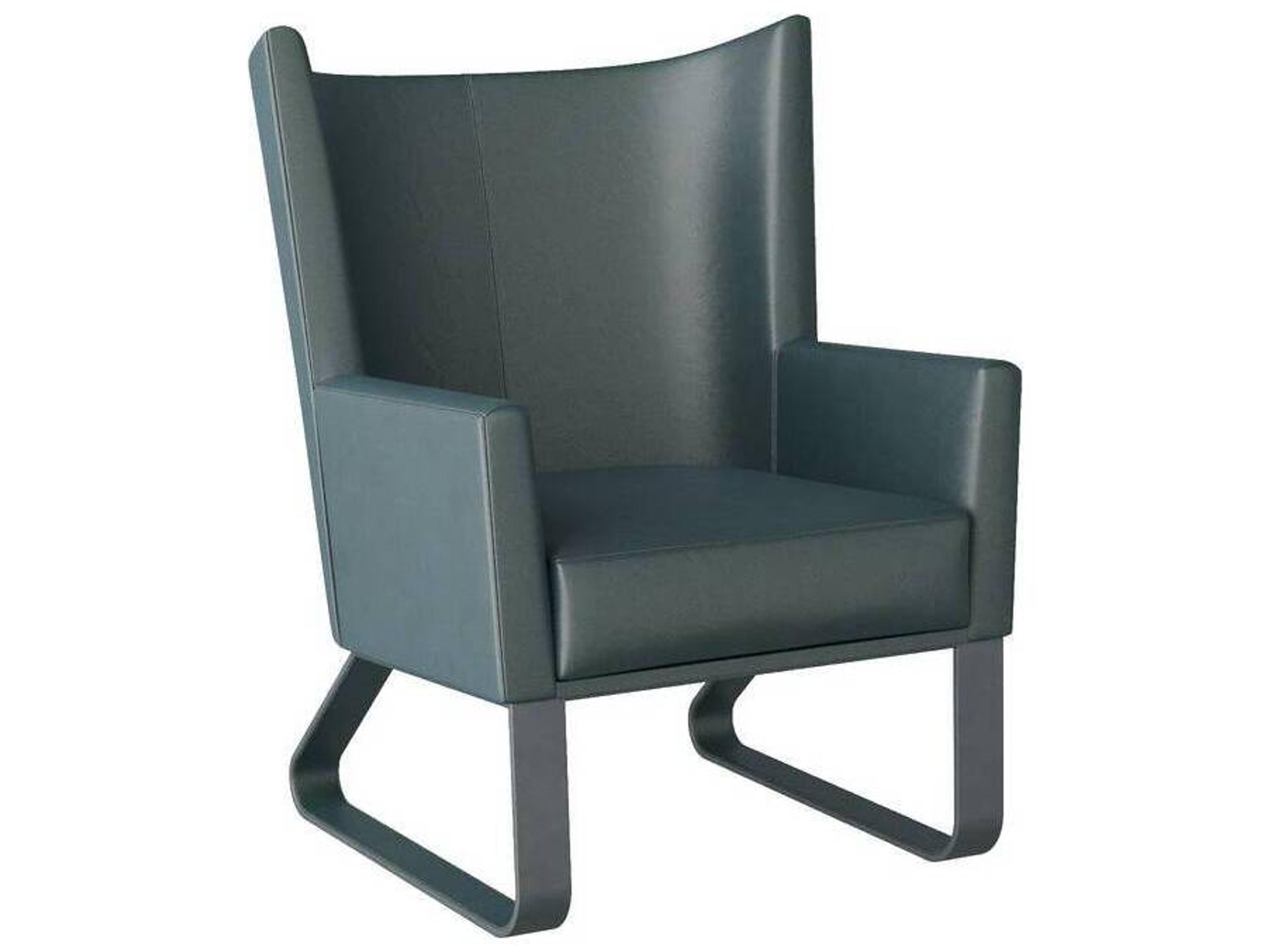 Arteriors Home Gray Leather Accent Chair Bleu