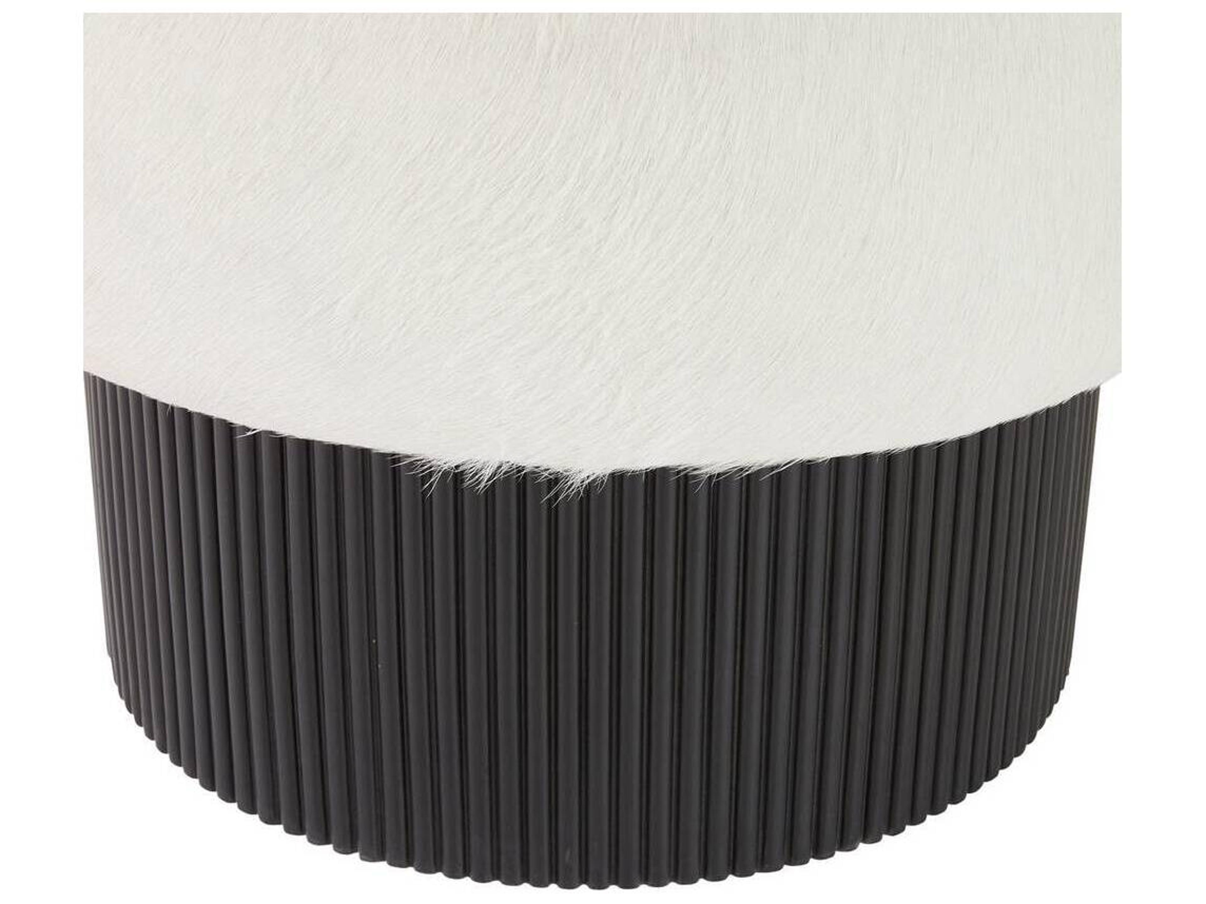 Arteriors Home Swivel White Leather Accent Chair Erhart