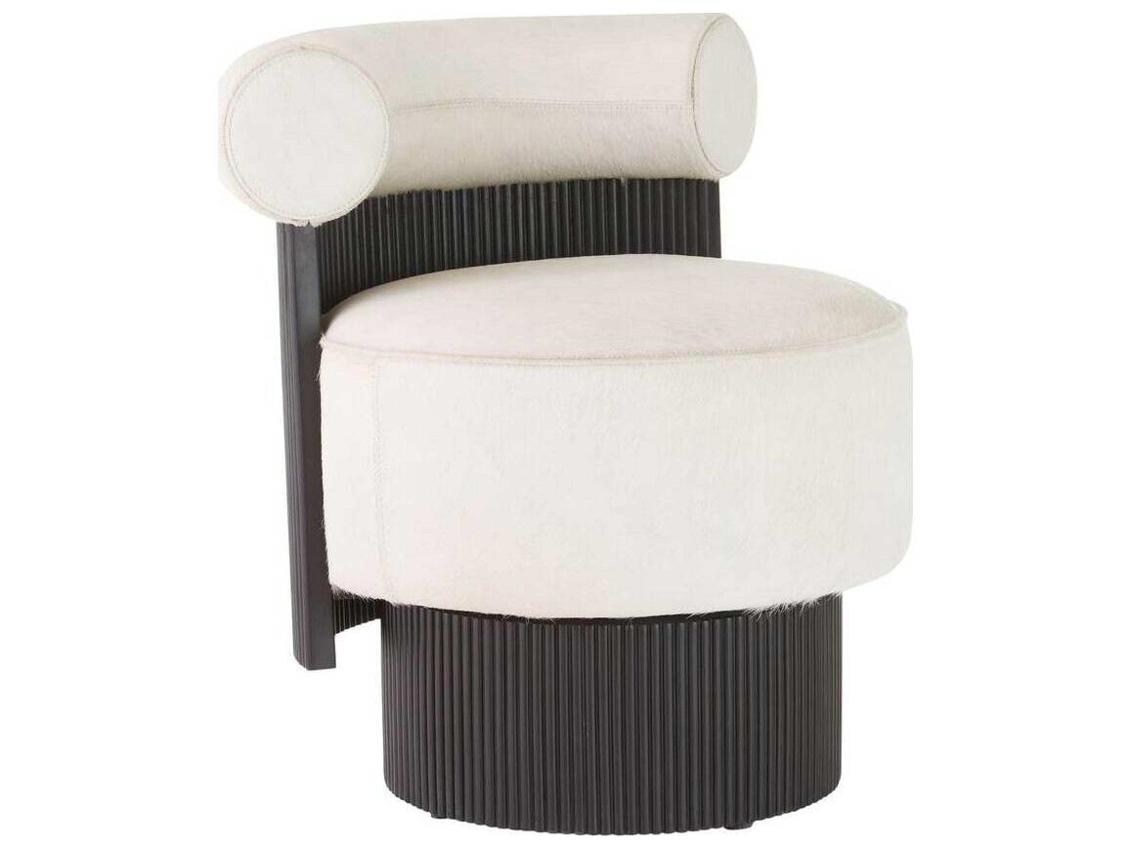 Arteriors Home Swivel White Leather Accent Chair Erhart
