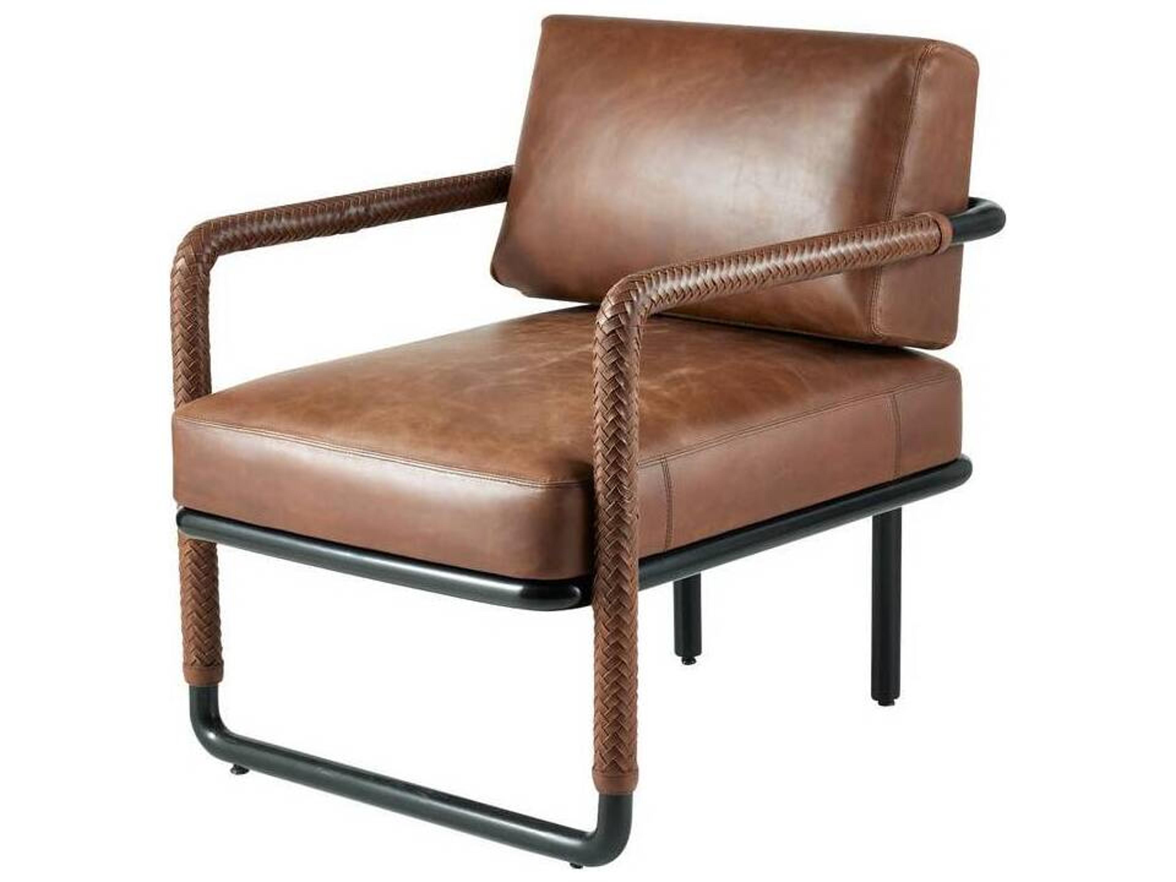 Arteriors Home Brown Leather Accent Chair Durham